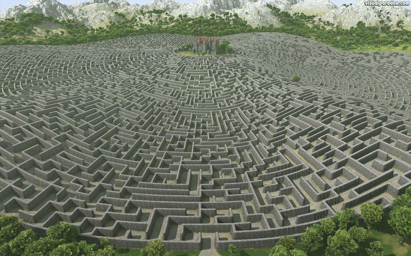 labyrinth art. castle, walls, maze, labyrinth, fortress, manor