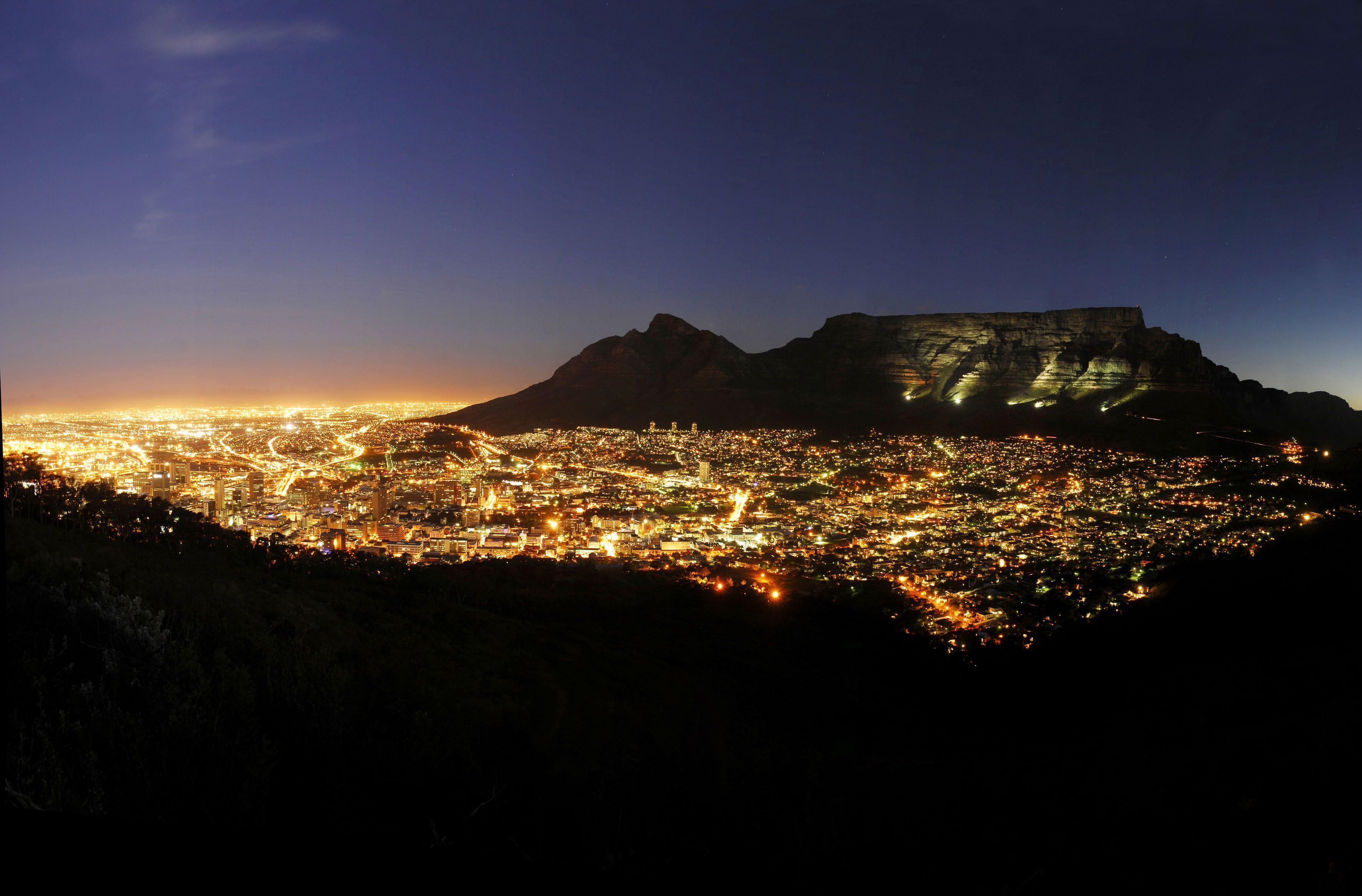 cape town south africa at night. HD Wallpaper and Download Free