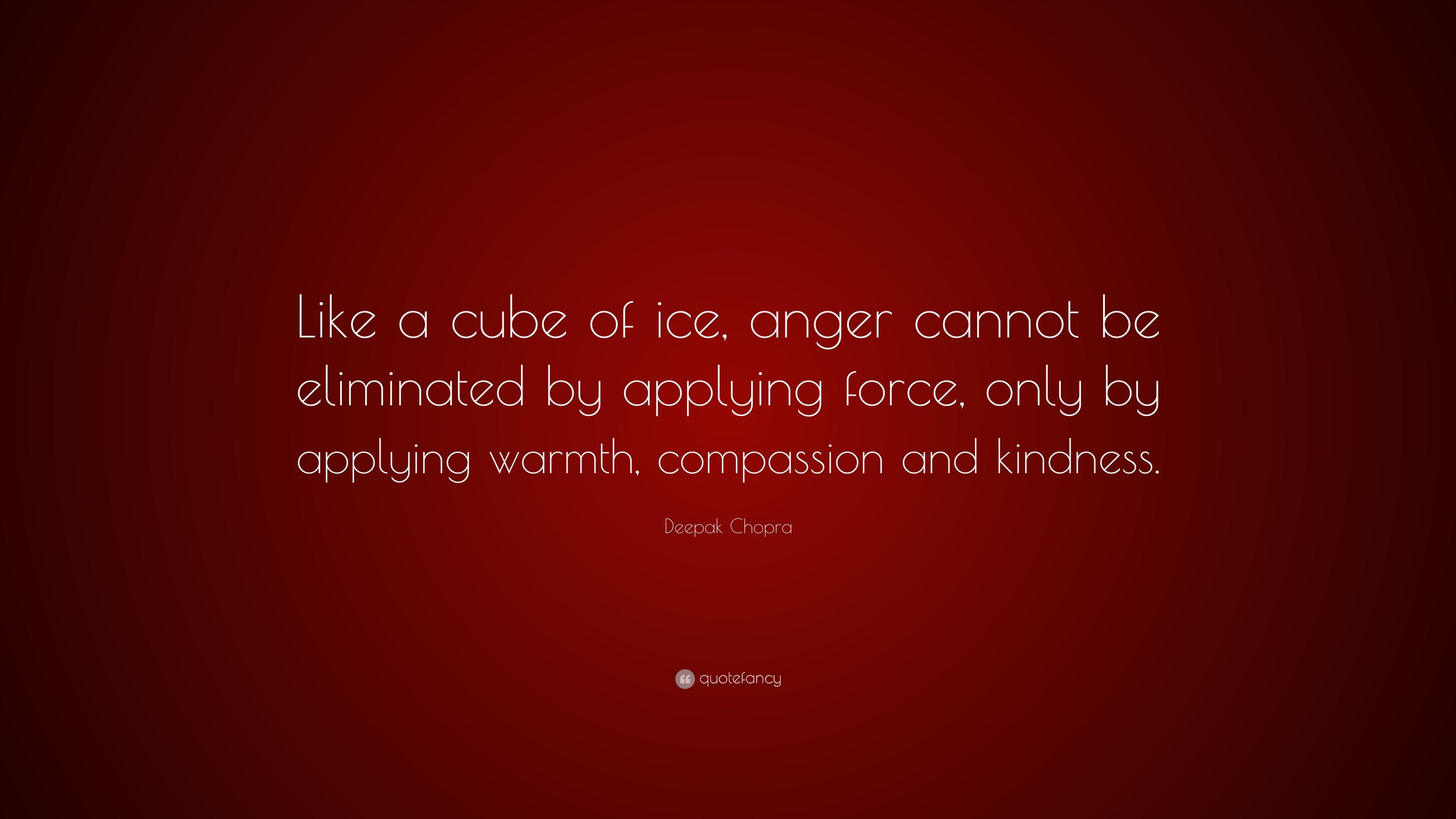 Deepak Chopra Quote: “Like a cube of ice, anger cannot be