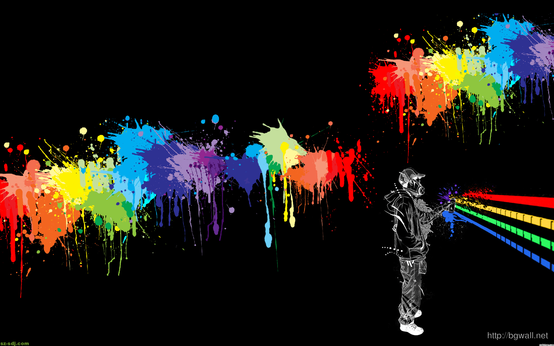 Abstract Colorfull Spray Paint Wallpaper Background Computer