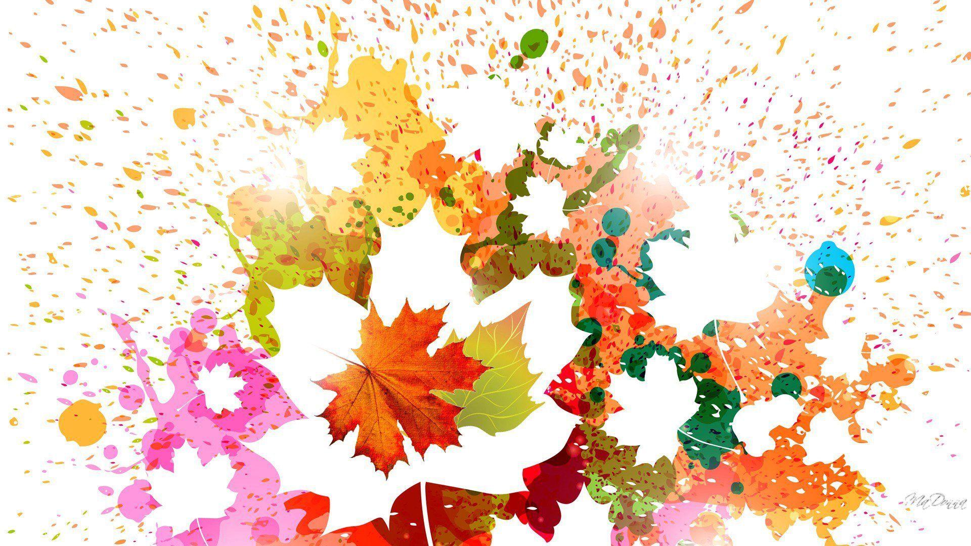 background spray paint leaves autumn silhouette HD wallpaper
