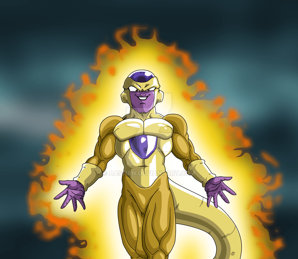 Golden Frieza with Aura and Background