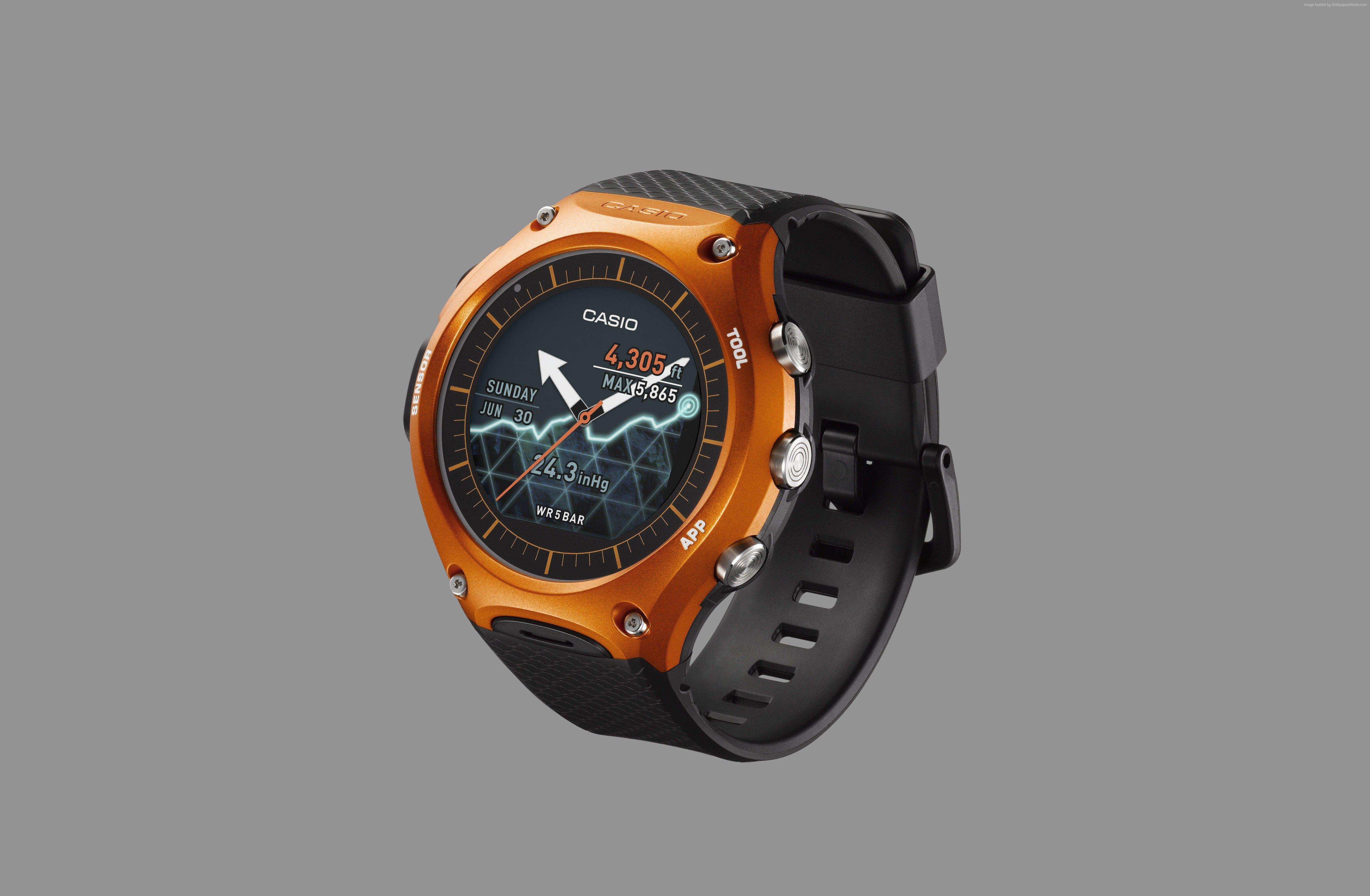 Wallpapers Casio WSD f10, smart watch, CES 2016, Hi