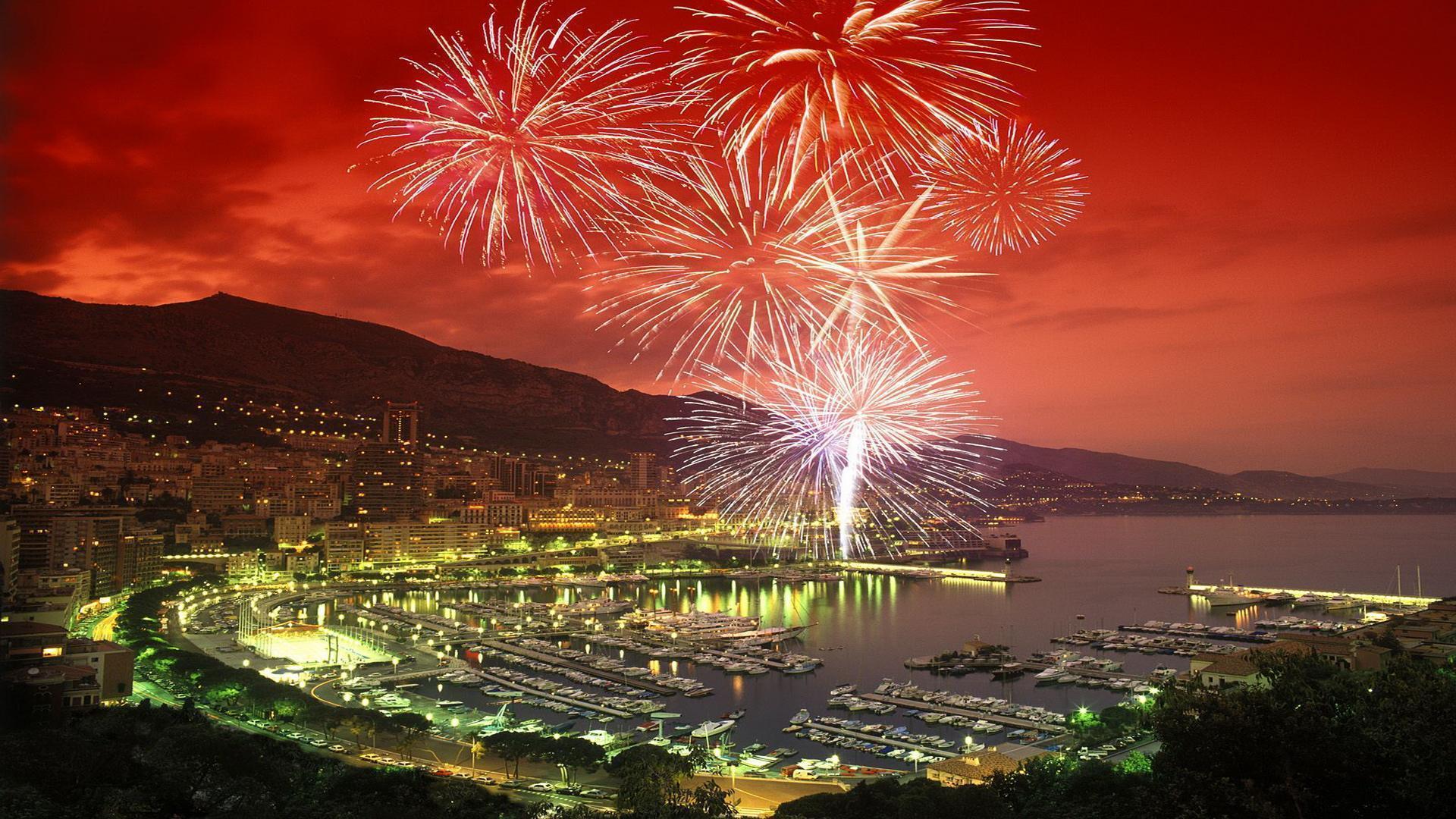 New Year's Eve Fireworks in HD. New Year Monte Carlo Fireworks