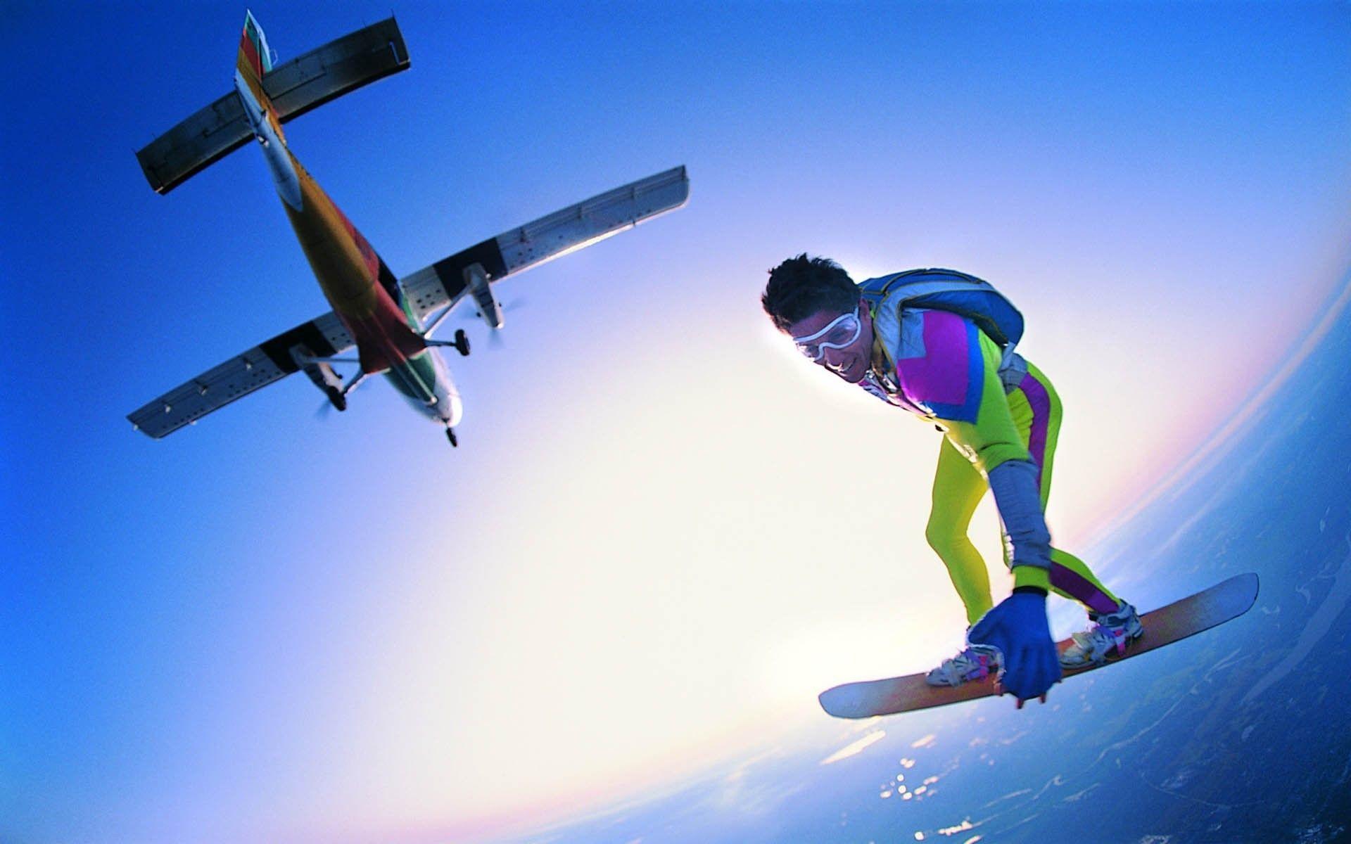 Desktop Wallpapers Men sports Parachuting skydiving Flight Uniform