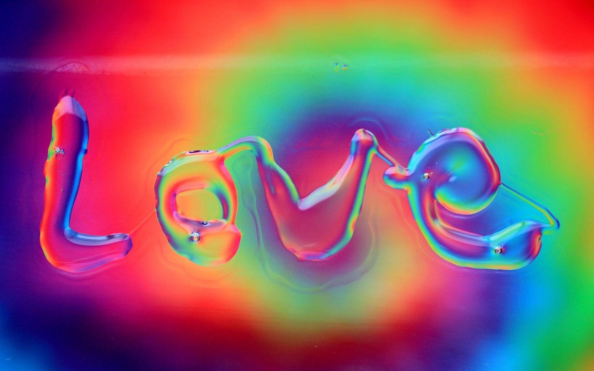 Love. Love Tie Dye Rainbow Love Background
