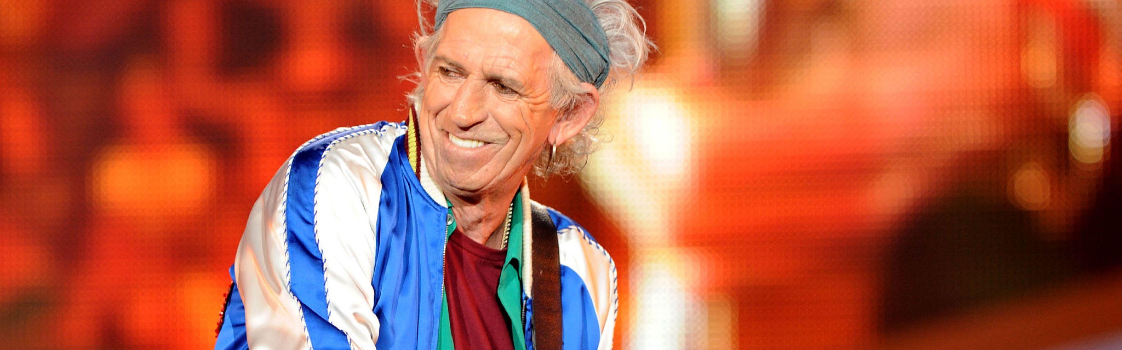 Download Wallpaper 3840x1200 Keith richards, The rolling stones