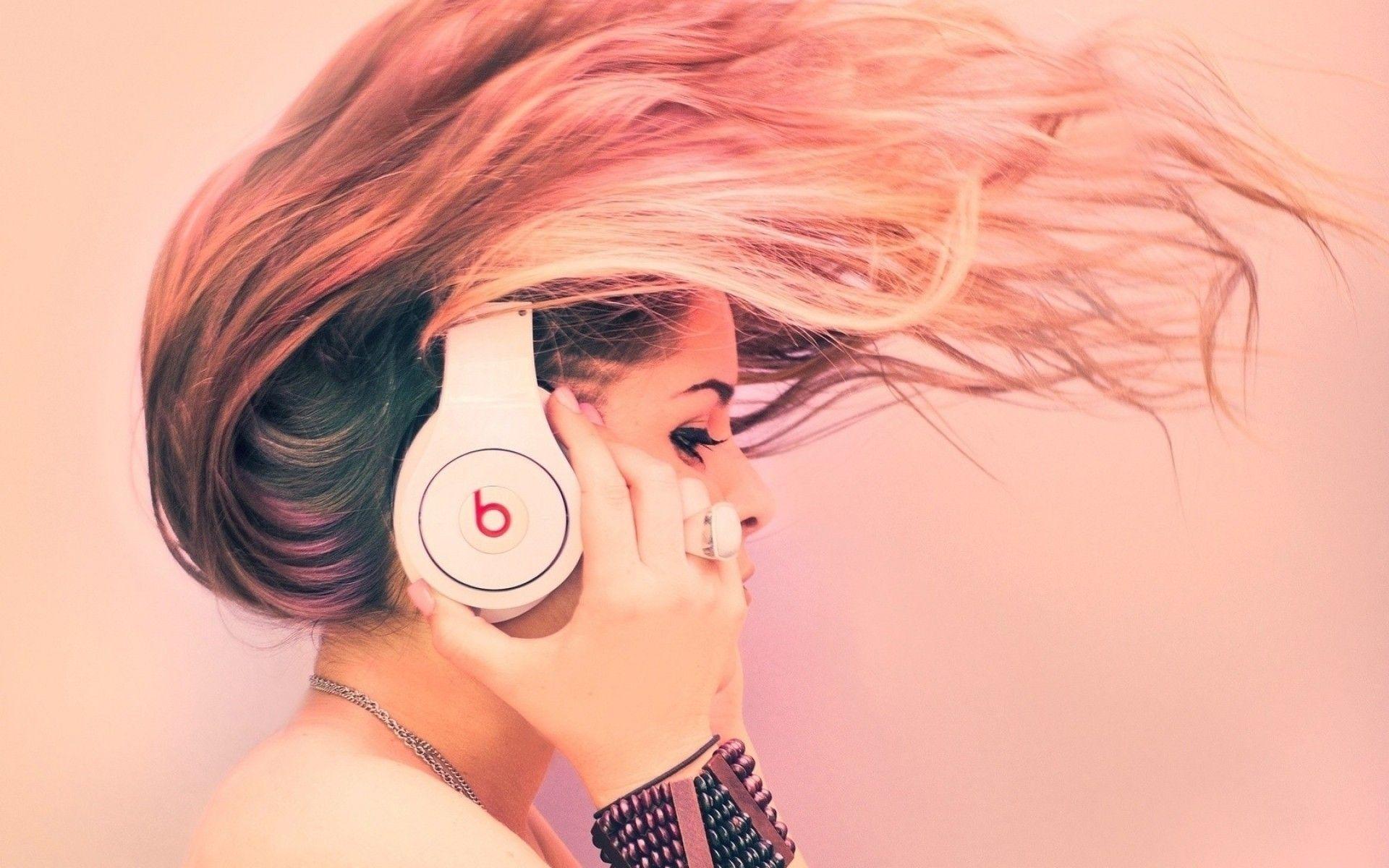 Wallpaper Dr dre, Monster beats, Earphones, Girl HD, Picture, Image
