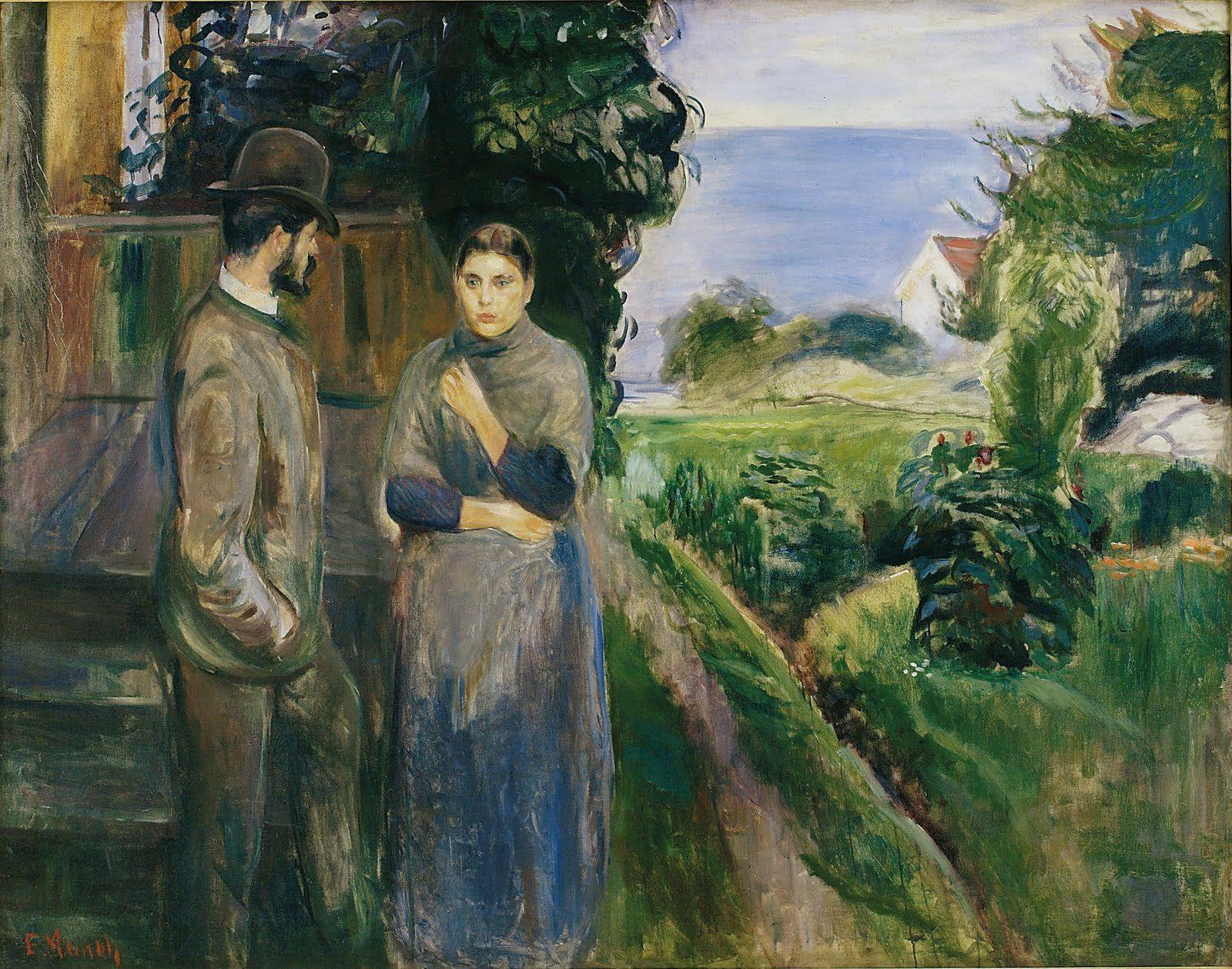 Painting Edvard Munch evening 1889 wallpaper and image