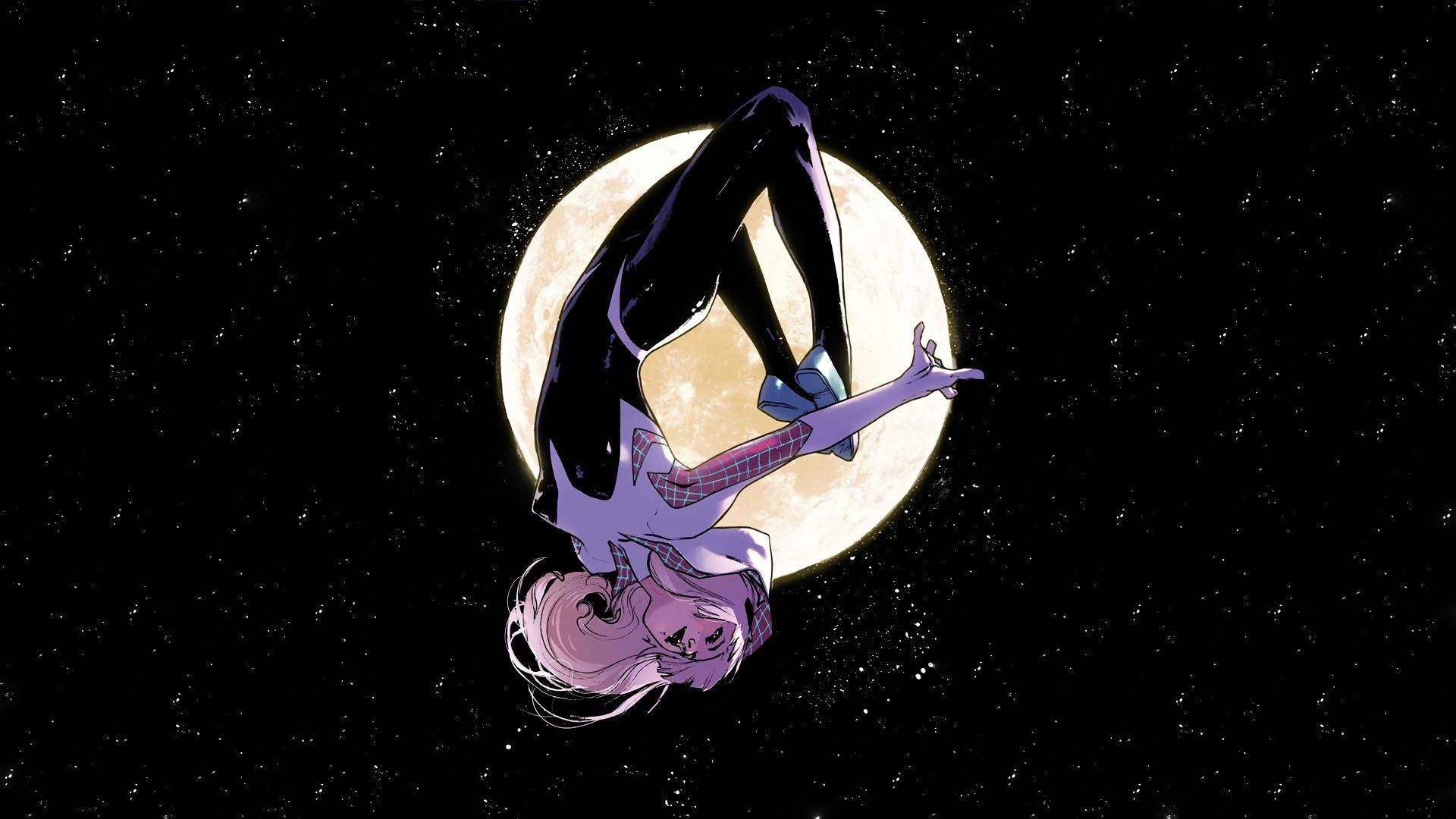 Spider Gwen Back Flip Comics Girl Wallpaper