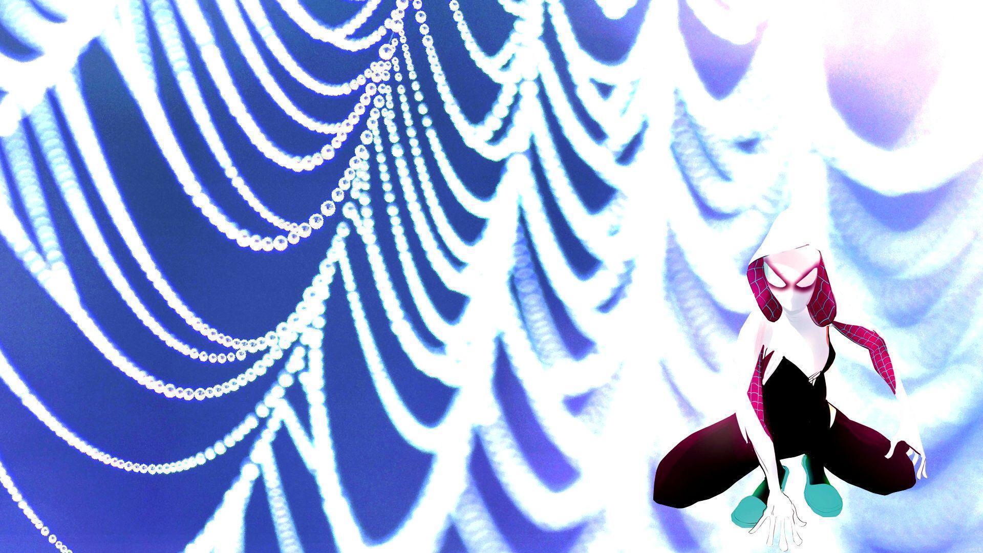 Spider Gwen #Wallpaper with a spider web background. Marvelous