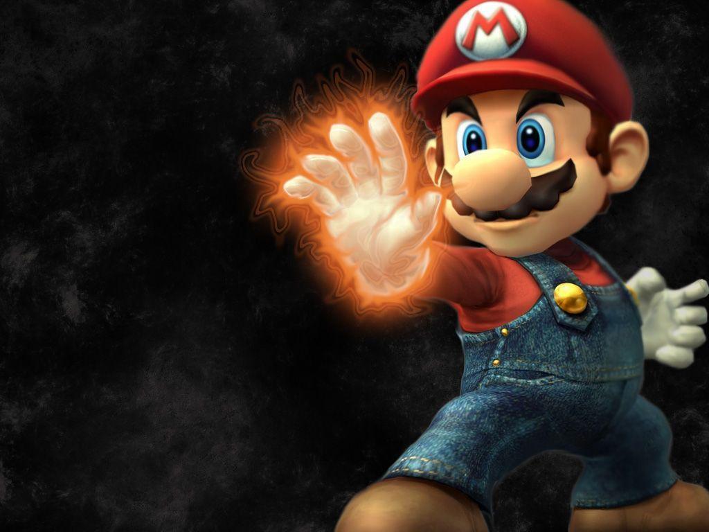 Mario Throwing a Fireball Wallpaper