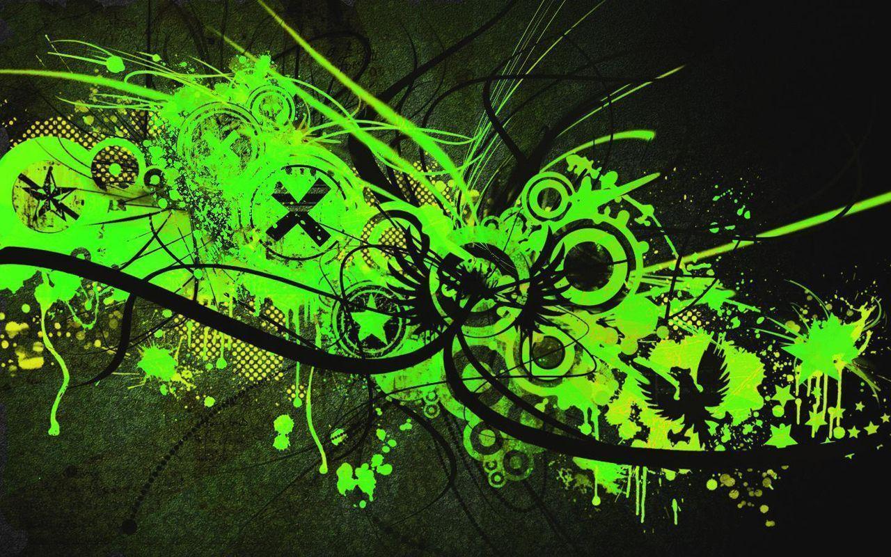 Green And Black Abstract Wallpaper 18 Background