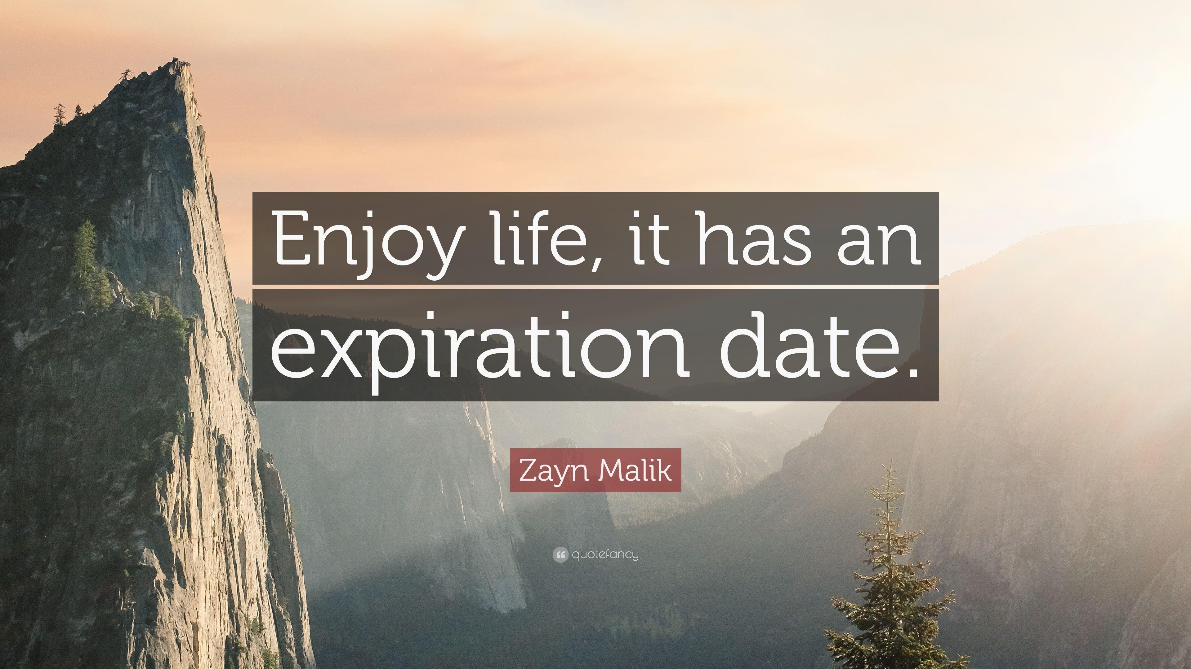 Zayn Malik Quote: “Enjoy life, it has an expiration date.” 10