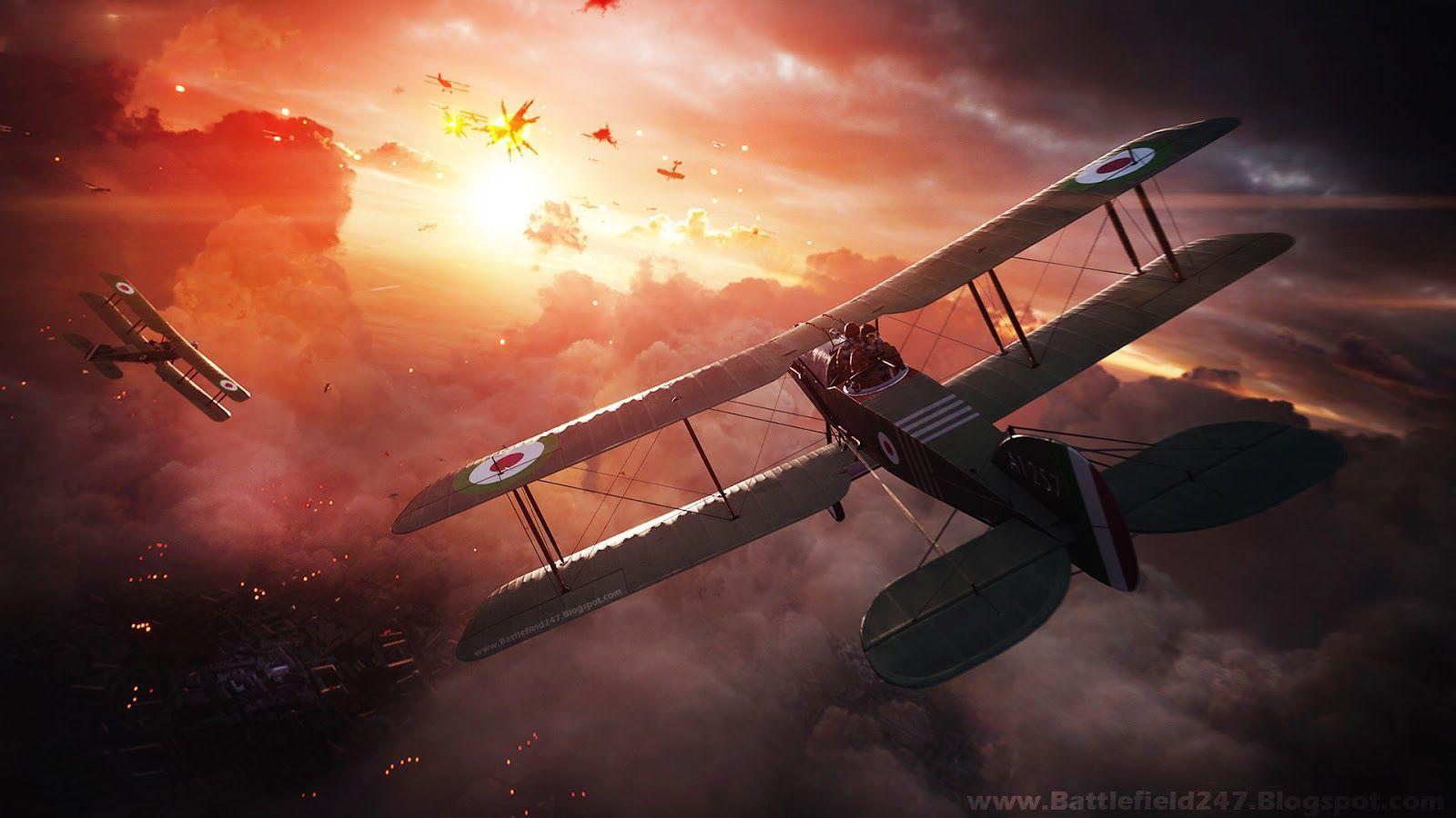✪ Battlefield 247 ✪: ✪ [BF1 Wallpaper] Sunset Biplane Dogfights ✪