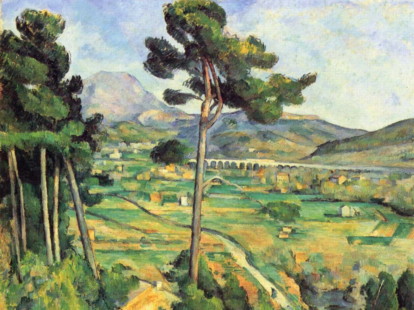 Wallpaper Paul Cezanne Mountains Sainte Victoire x 1200