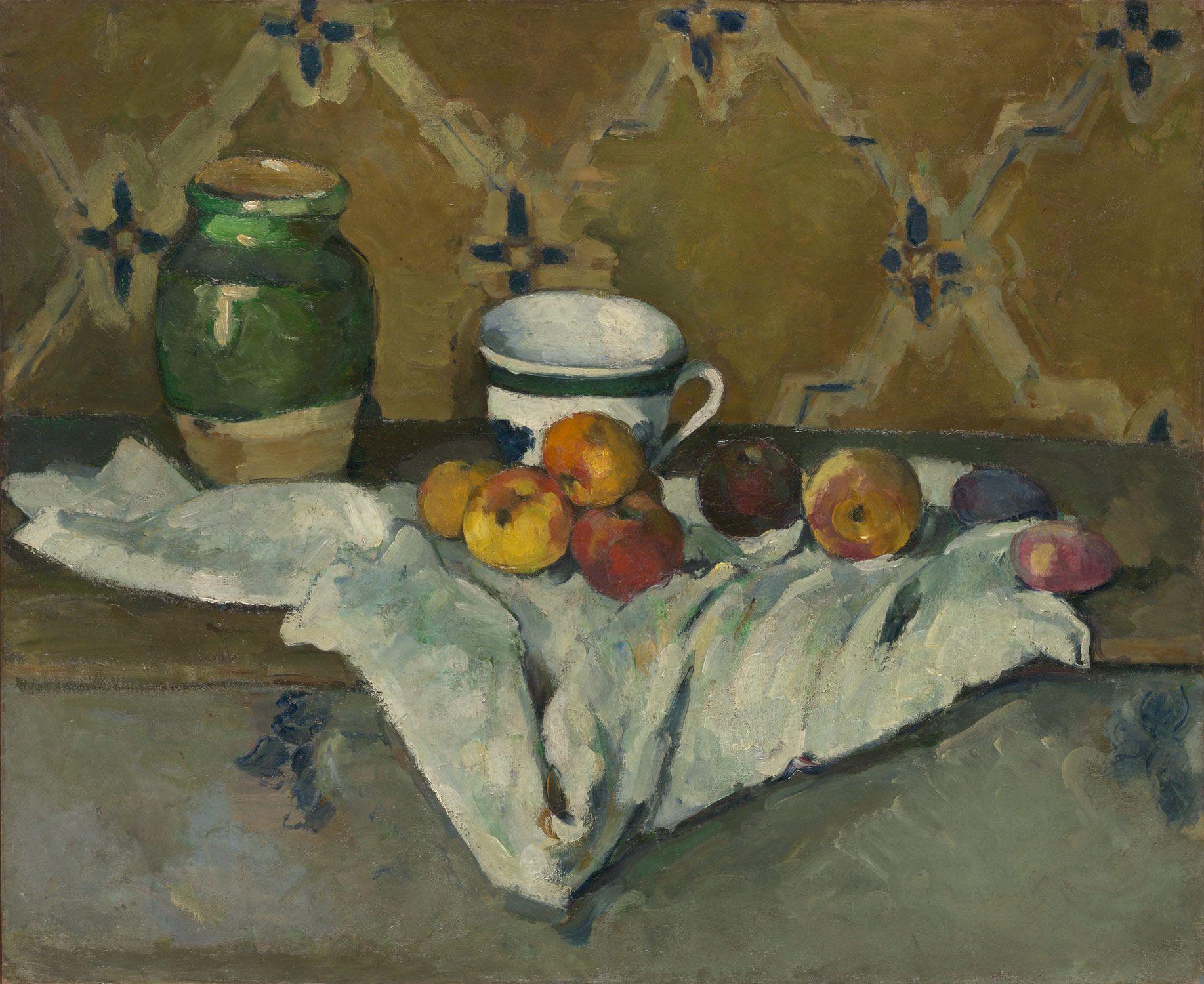 Still Life with Jar, Cup, and Apples. Paul Cézanne.100.66