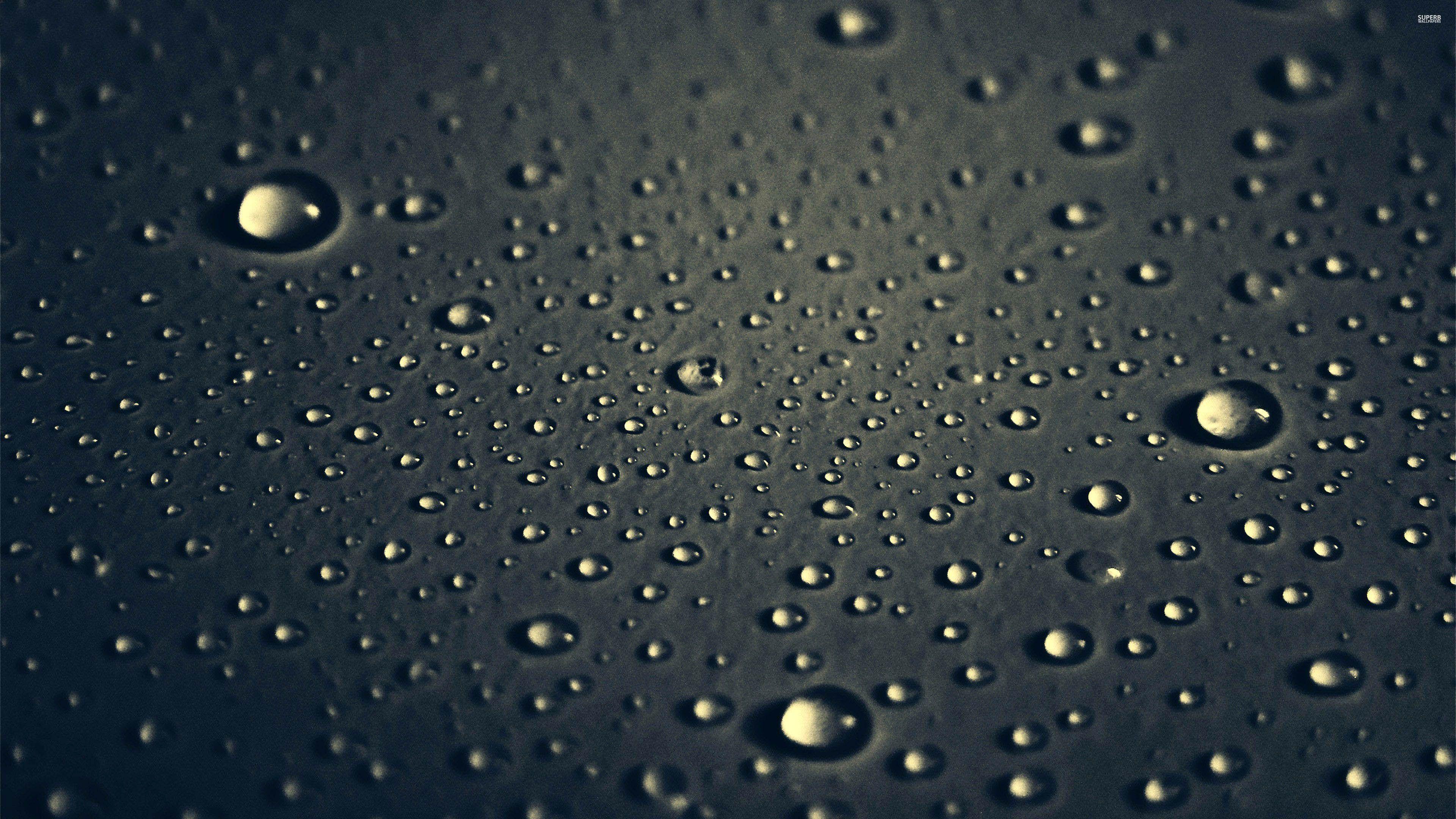 Water Drops On Dark Surface 16 9 Ultra HD, UHD