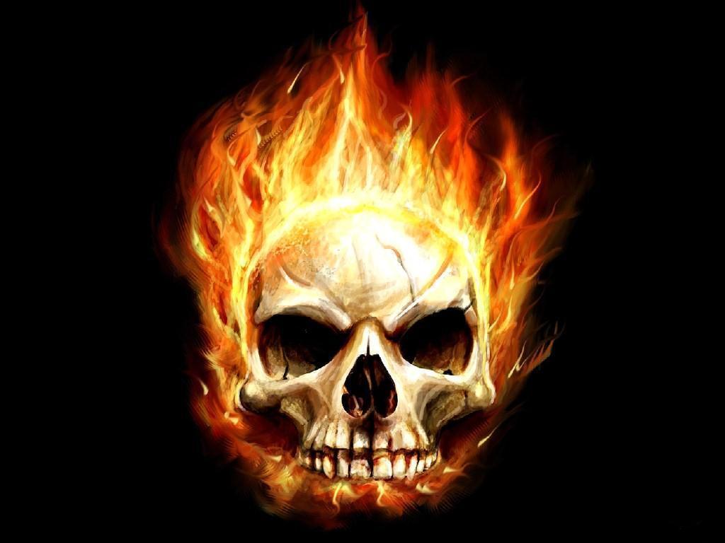 Scary Burned Skull Wallpaper Background. Scary Wallpaper Background