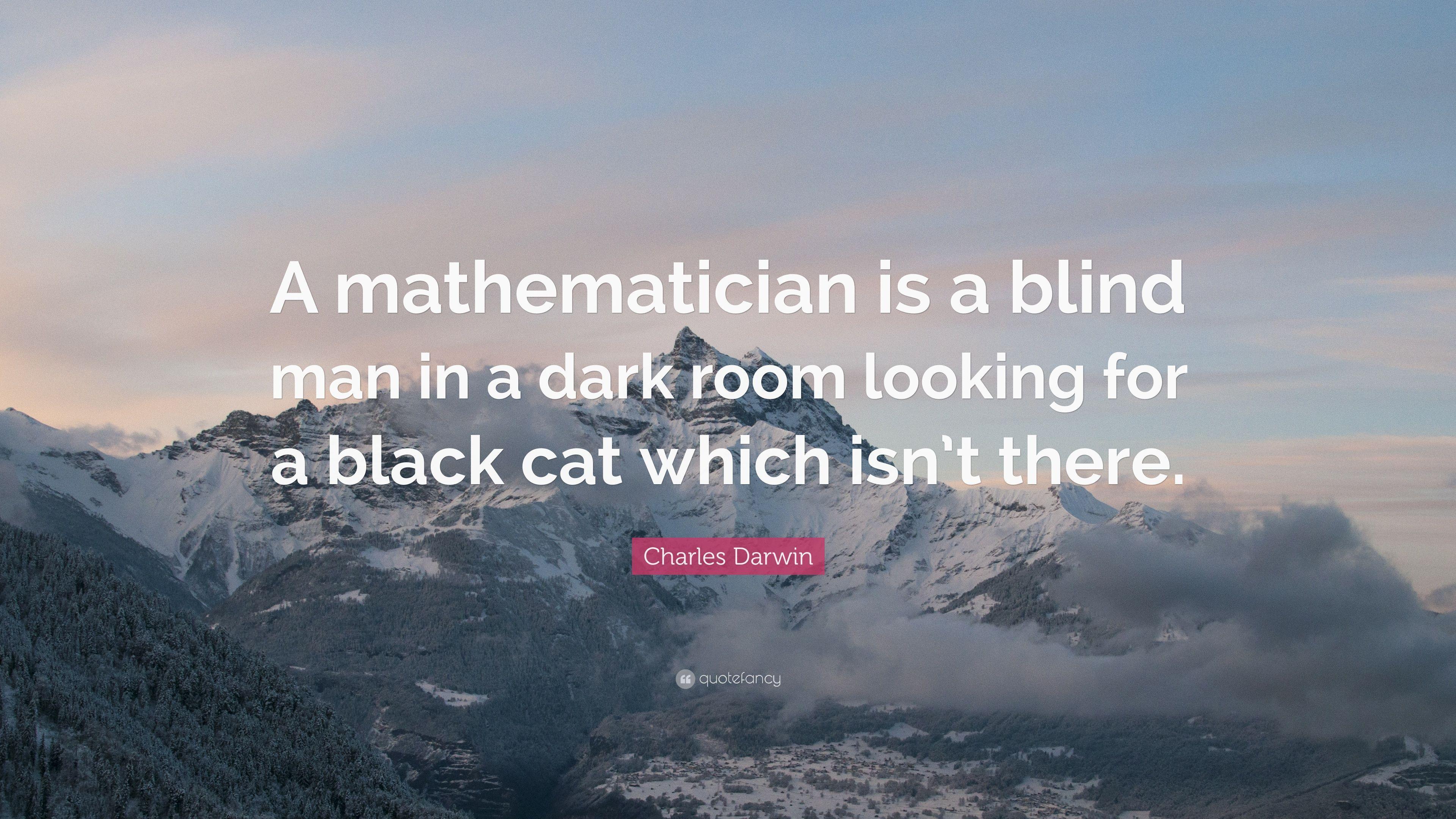 Charles Darwin Quote: “A mathematician is a blind man in a dark