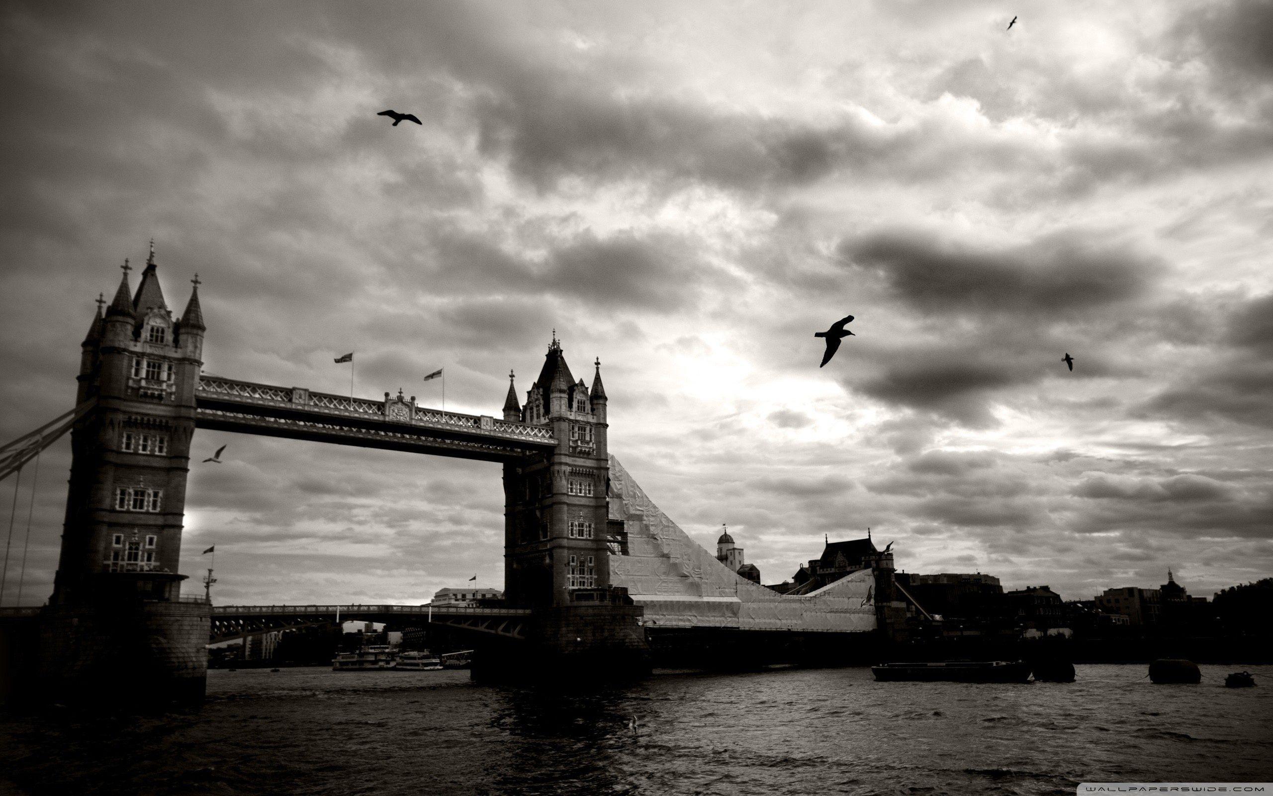 Vintage Picture Of Tower Bridge, London, UK HD desktop wallpaper