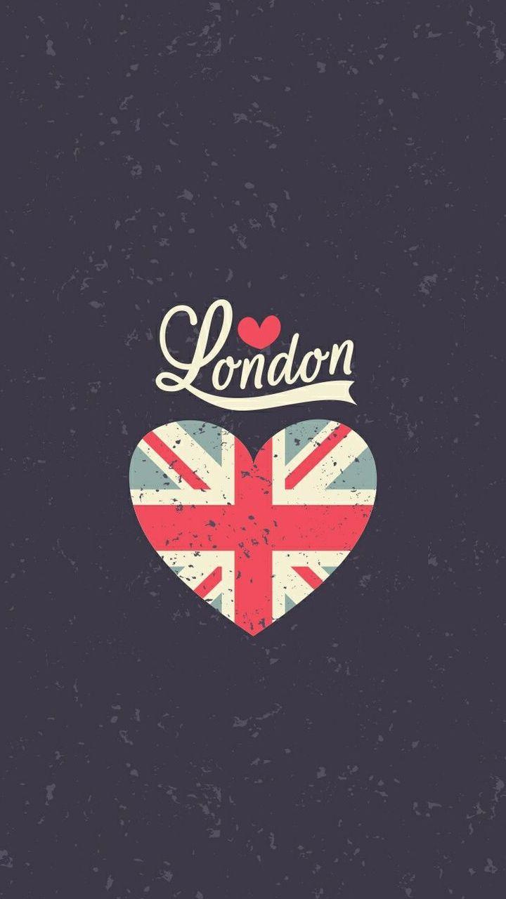 London UK Heart Flag. iPhone Wallpaper Vintage. Tap image to
