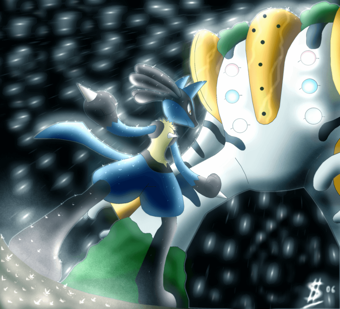 Lucario vs Mewtwo Wallpaper