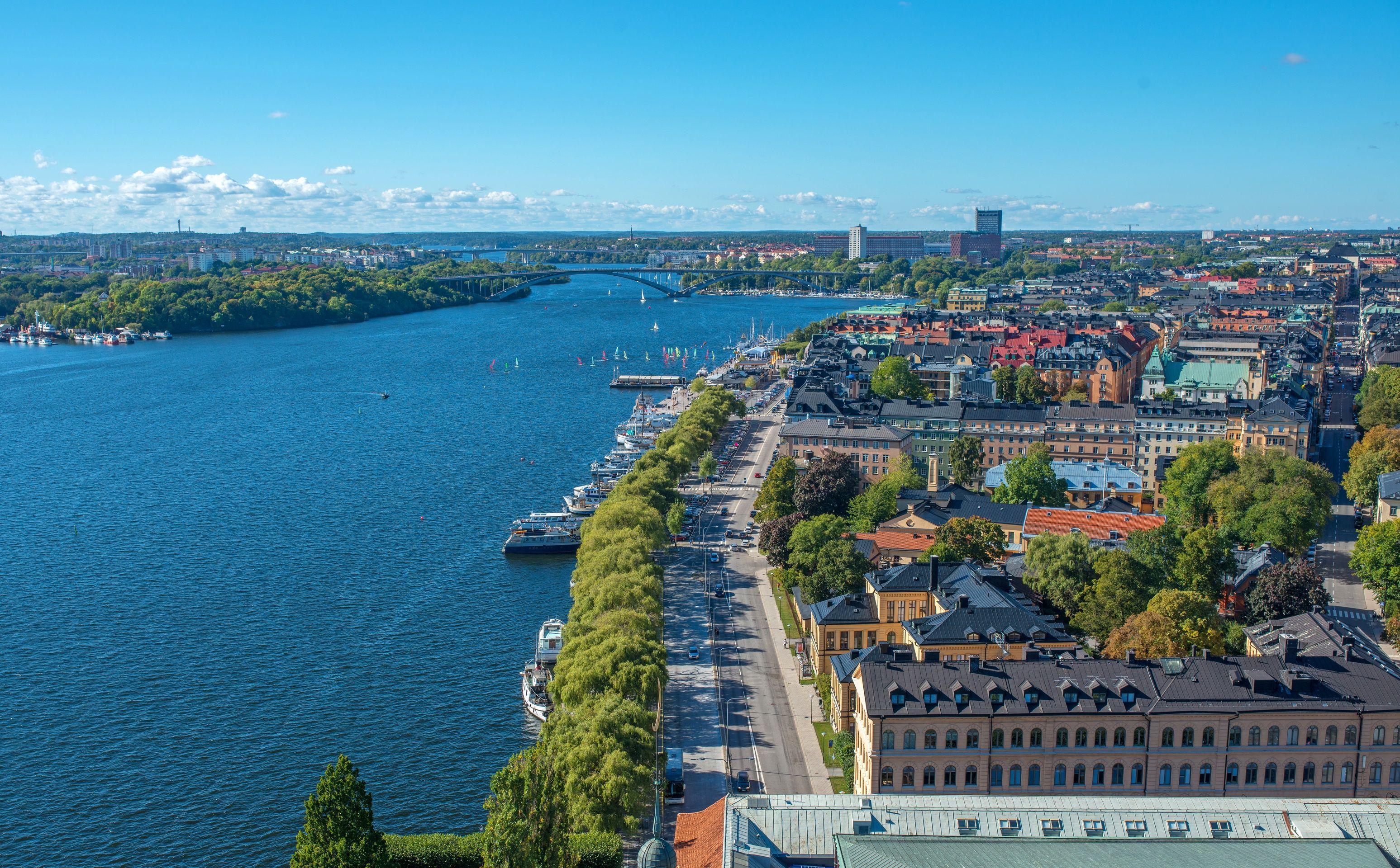 Stockholm Sweden Rivers From above Cities 3094x1920