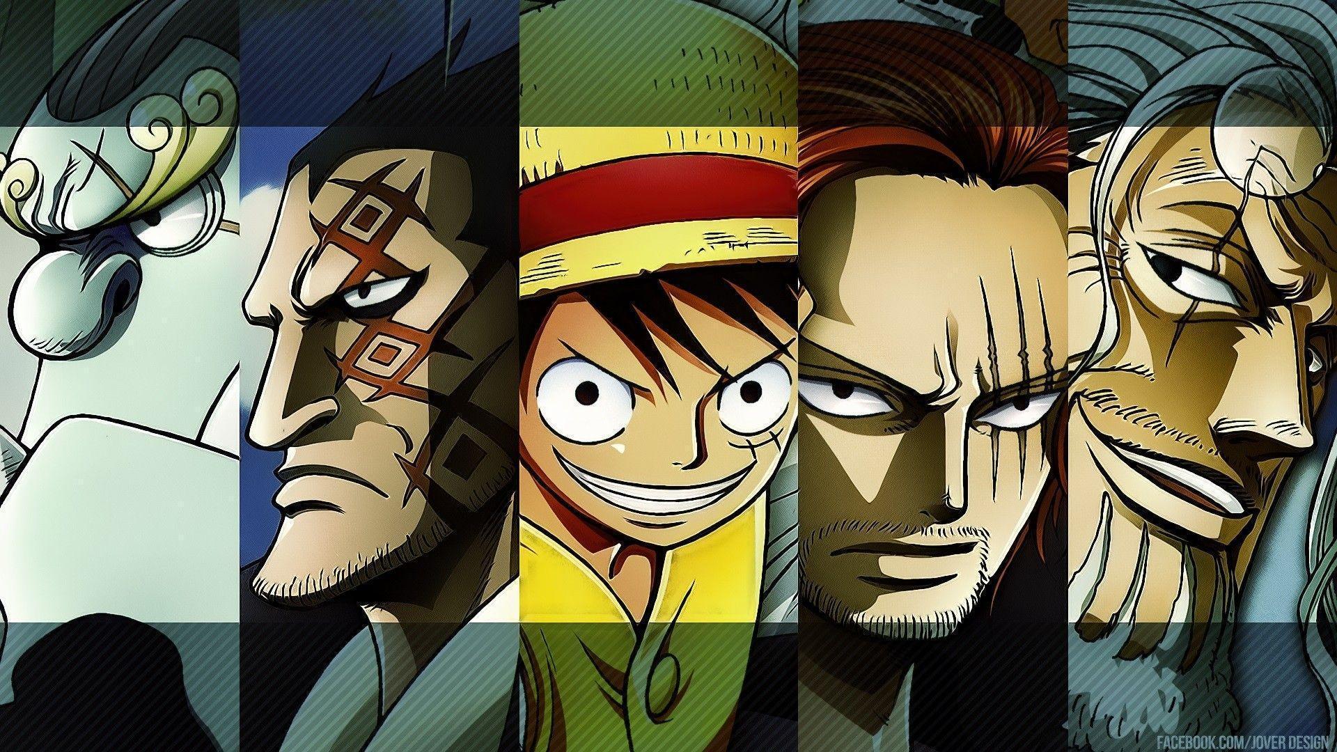 One Piece, #Monkey D. Luffy, #Shanks, #Jimbei, #Monkey D. Dragon