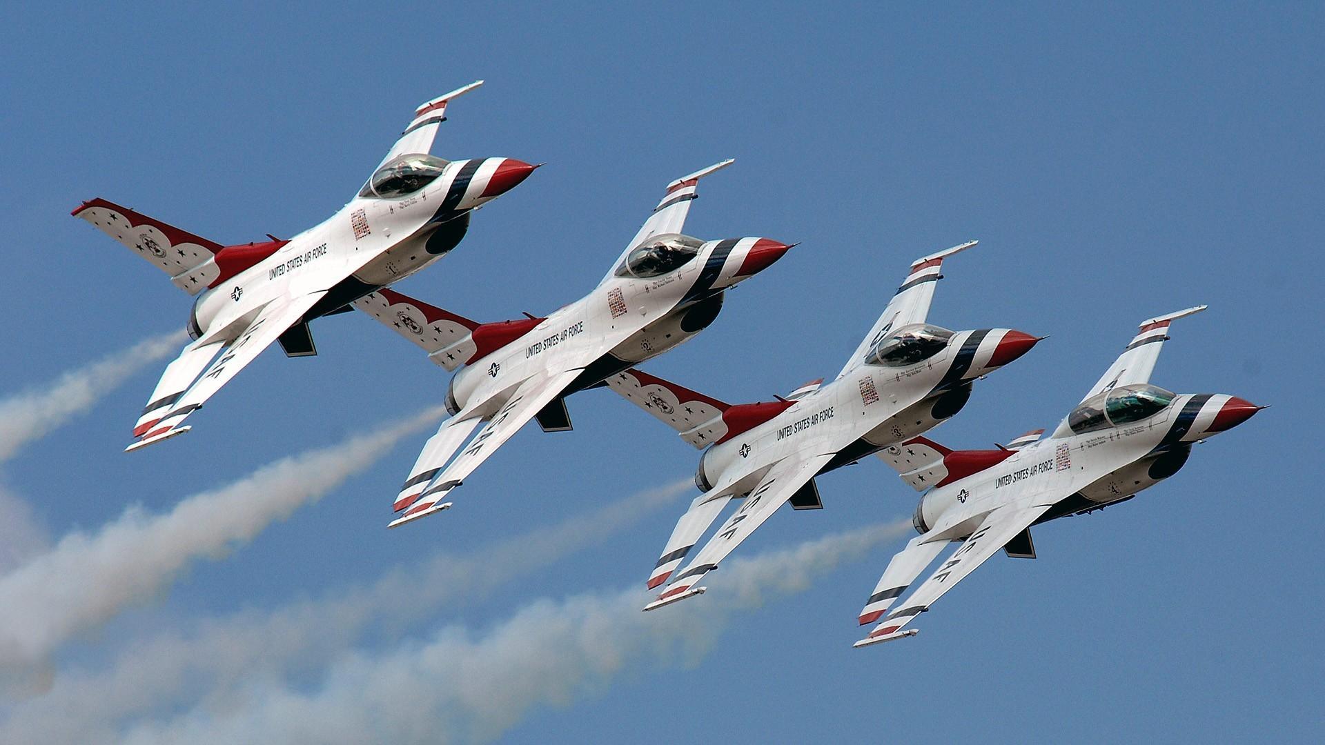 Fighting falcon jet aircraft widescreen usaf thunderbirds