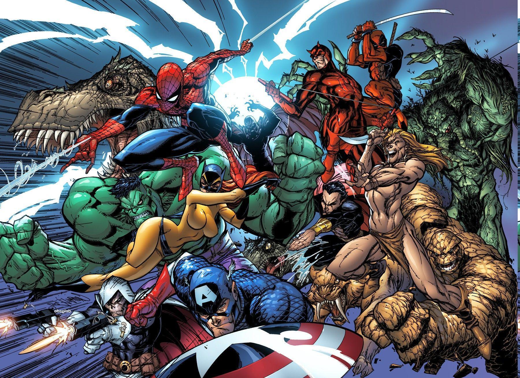 Marvel Comics, Superhero, Captain America, Hulk, Deadpool, Thing