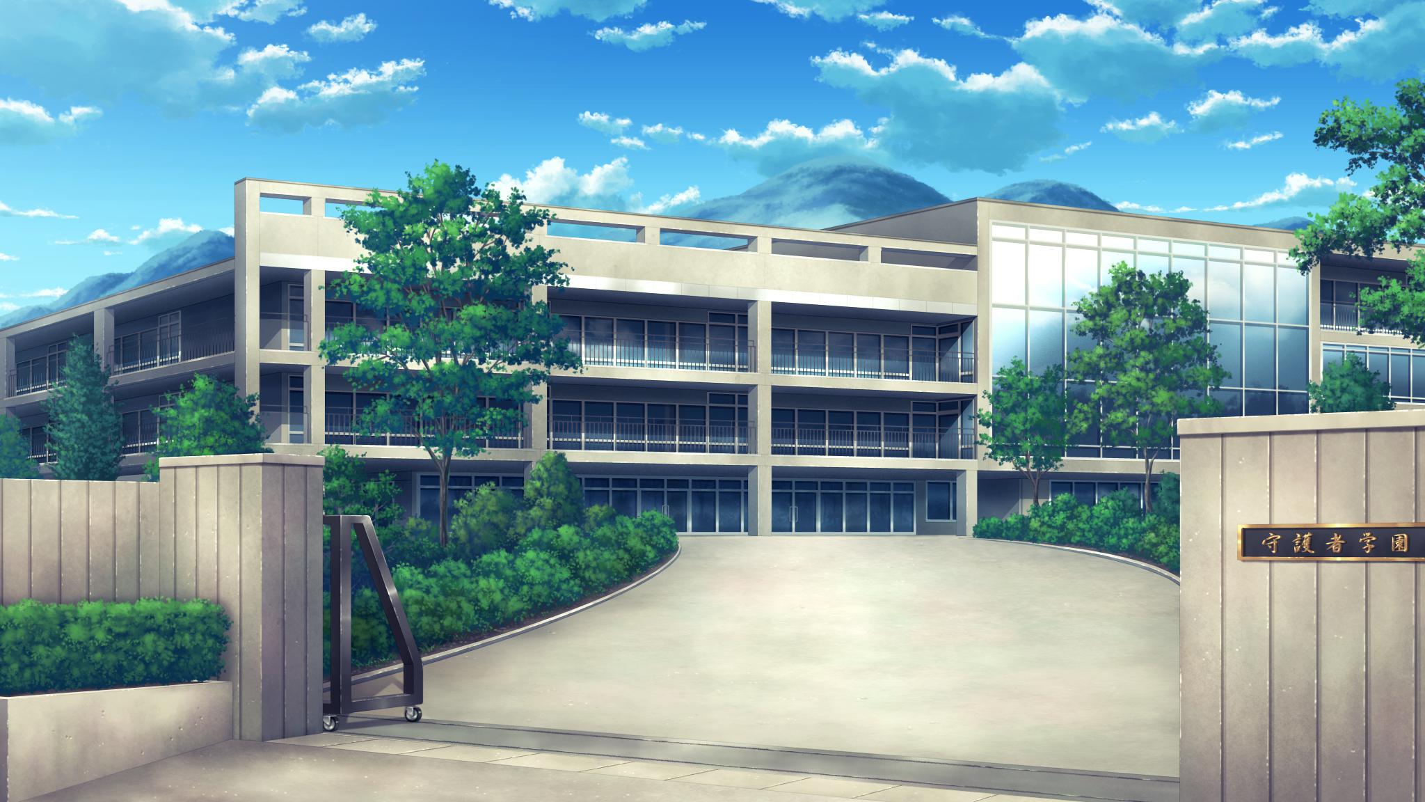 School Anime Scenery Background Wallpaper. Resources: Wallpaper
