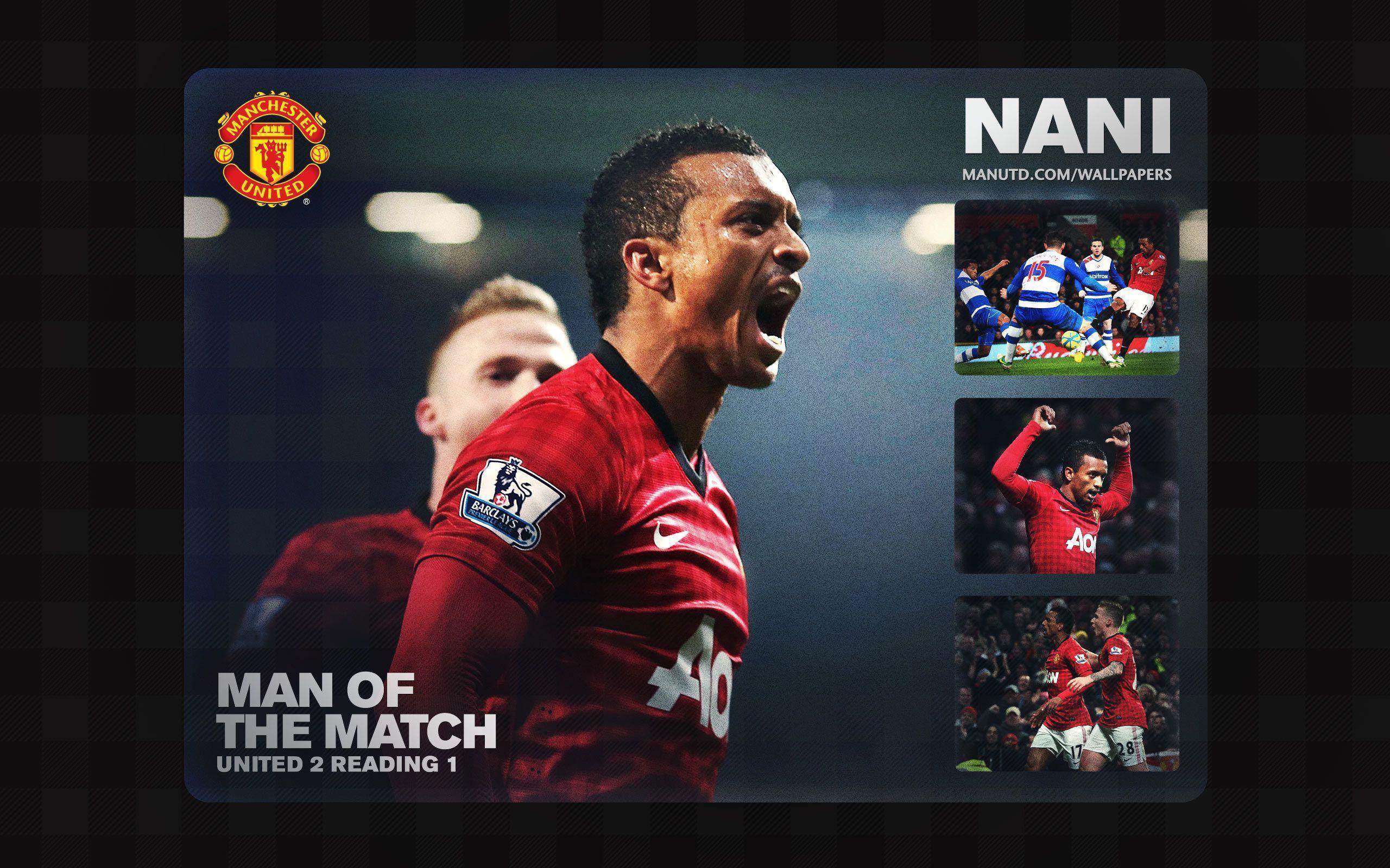 The football player of Manchester United Luis Nani is a man