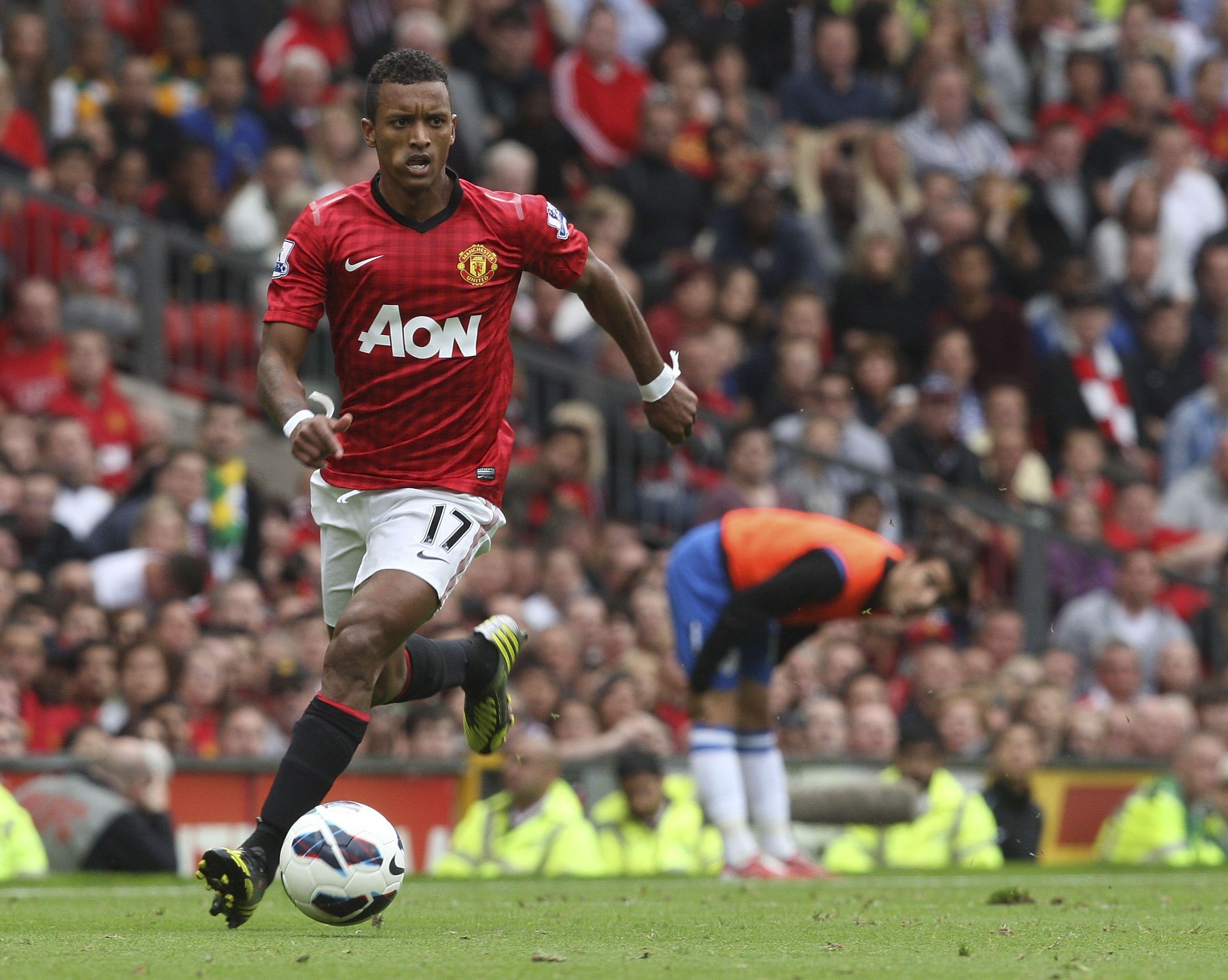 Manchester United Luis Nani in a middle of the game wallpaper