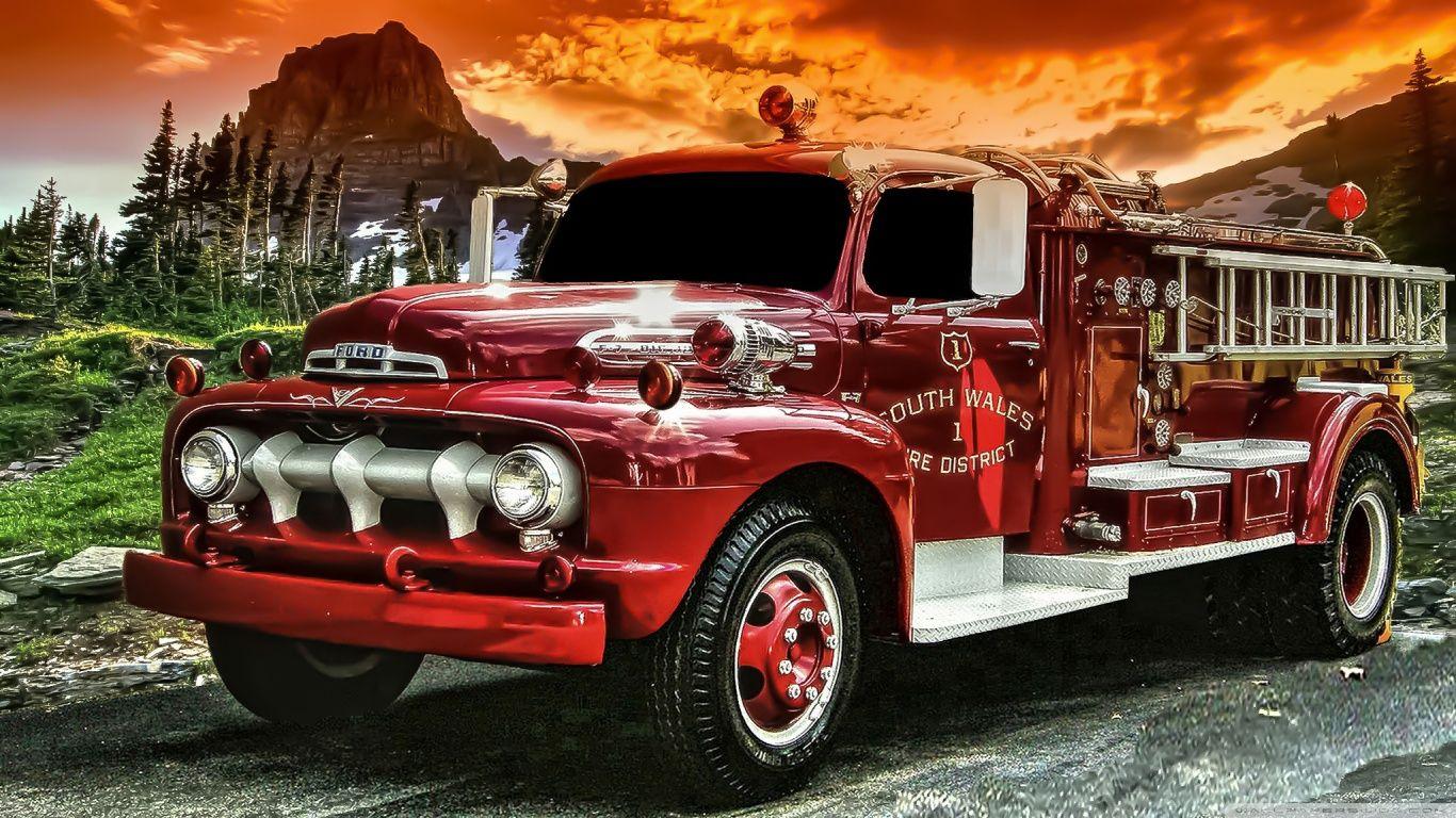Old Fire Truck HD desktop wallpaper, High Definition