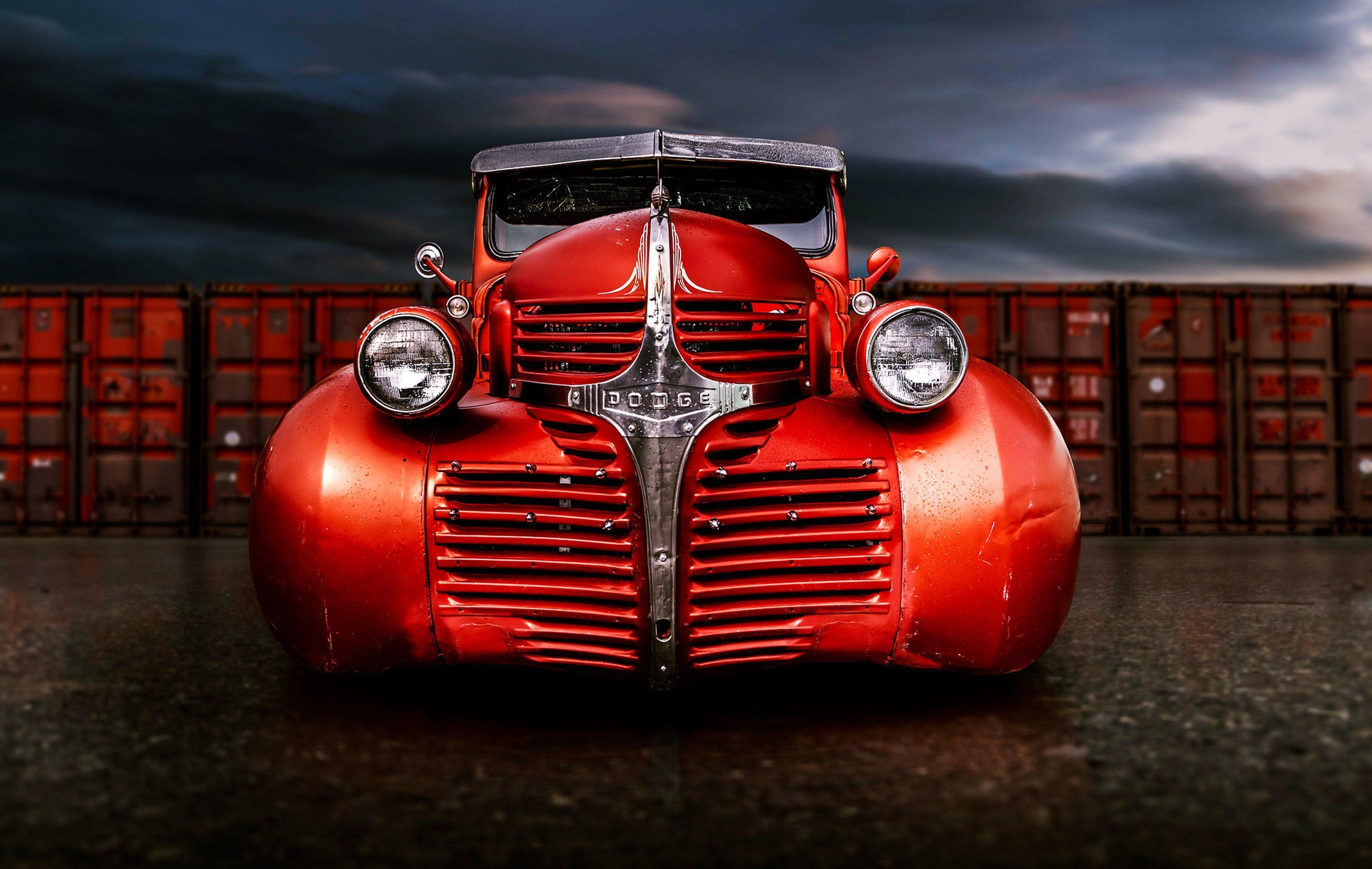 Dodge old classic red motors cars trucks wallpaperx2432
