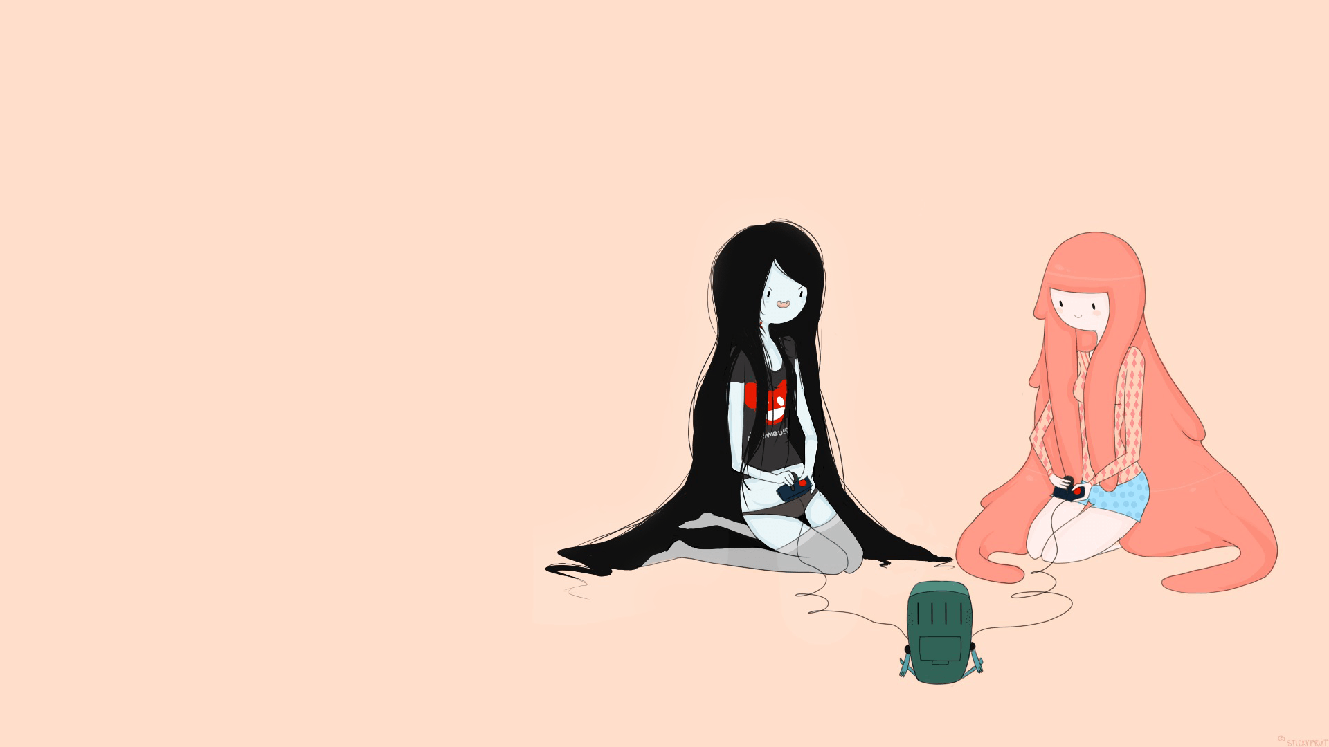 Adventure Time Ying Yang Marceline the vampire queen Princess Bubblegum  HD Wallpapers  Desktop and Mobile Images  Photos