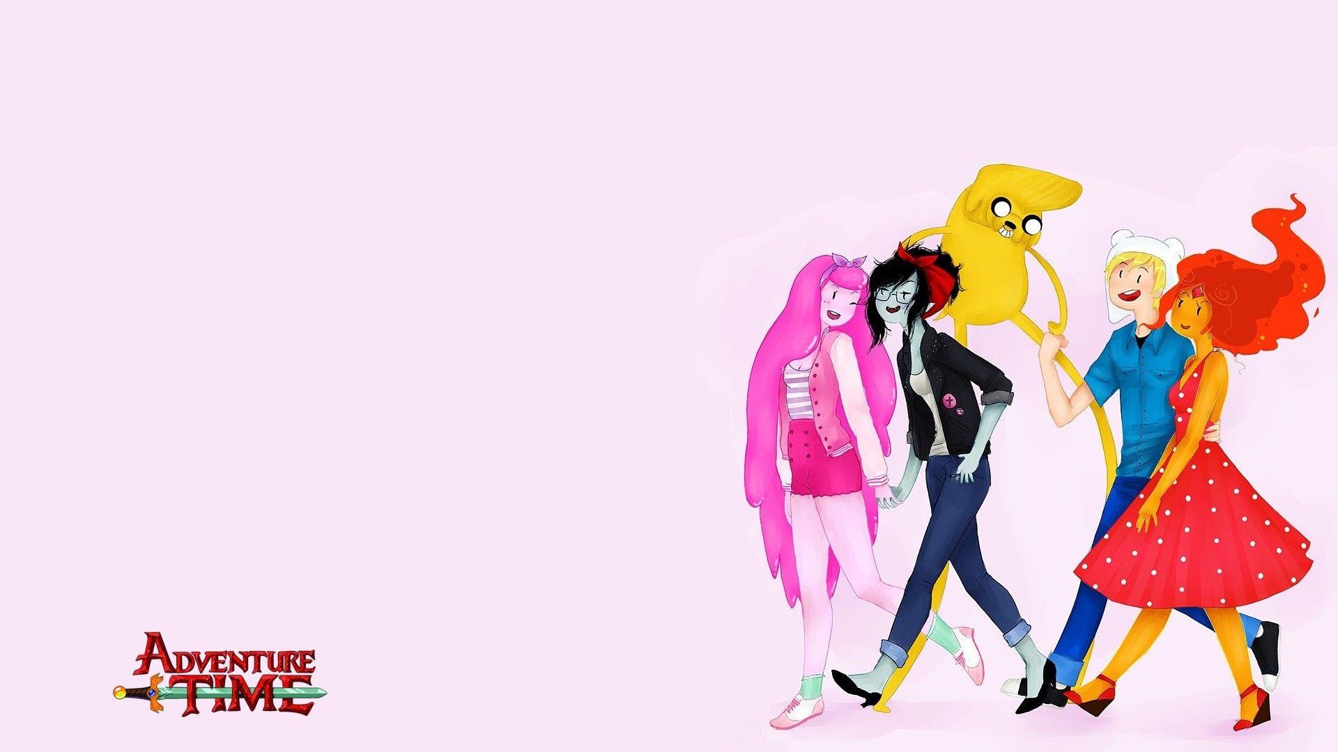 Adventure Time, Jake the Dog, Marceline the Vampire Queen, Princess Bubblegum, Flame Princess wallpaper