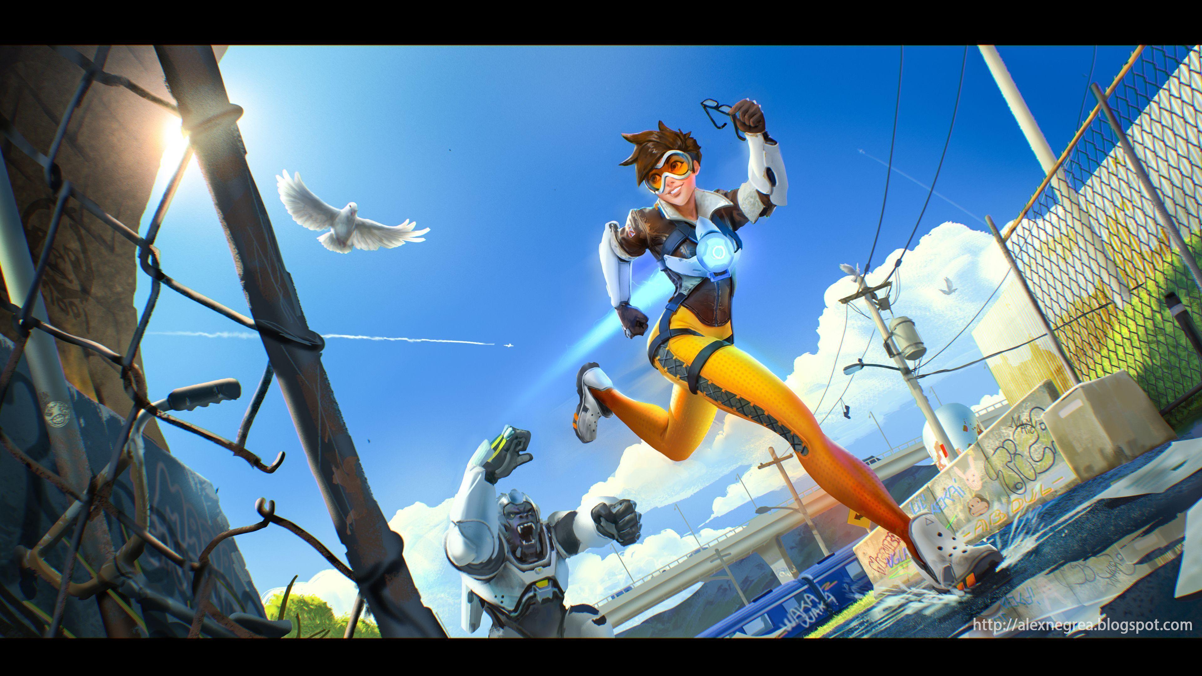 Tracer (Overwatch) HD Wallpaper. Background