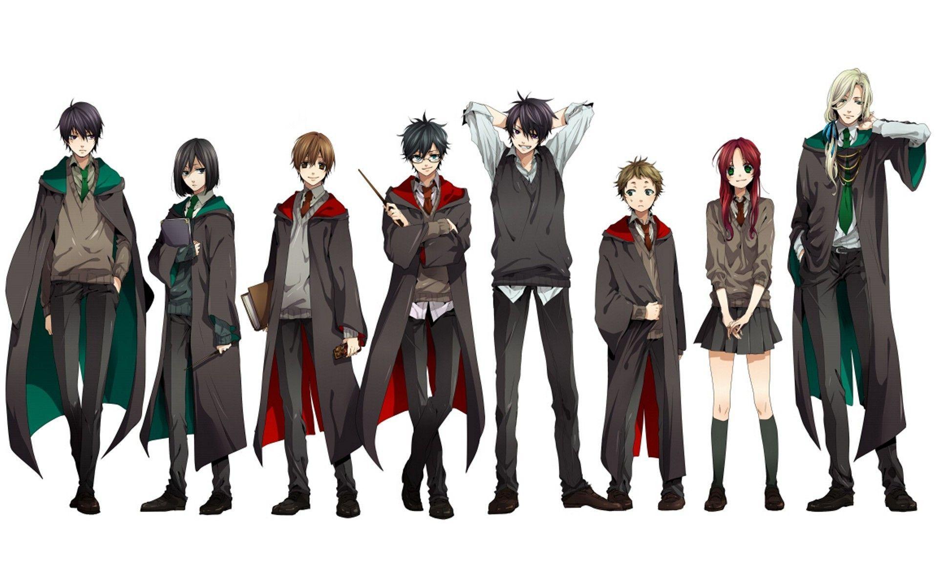 Harry Potter, Sirius Black, anime, students, Gryffindor, Severus