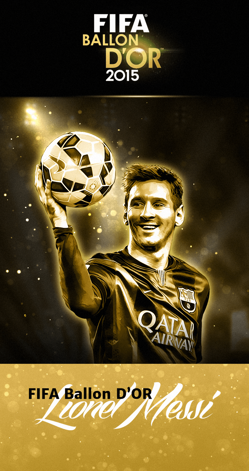 GrafiCrack Ballon D'OR Lionel Messi. Wallpaper