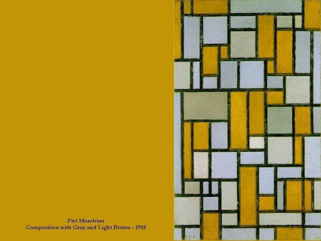 Art Mondriaan with Gray and Light Brown