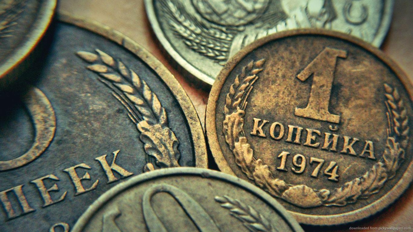 Download 1366x768 Old USSR Coins Wallpaper
