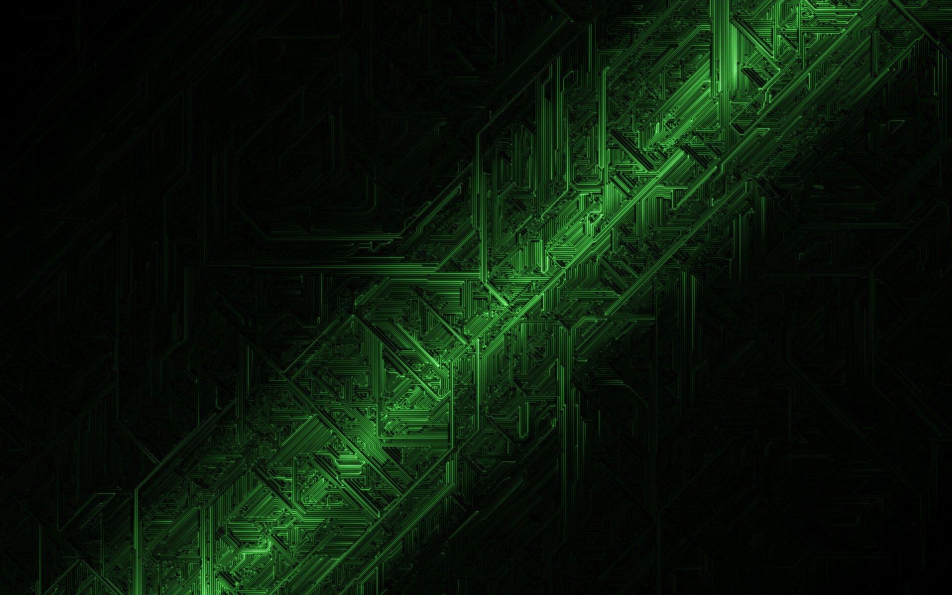 green, abstract, circuits wallpaper
