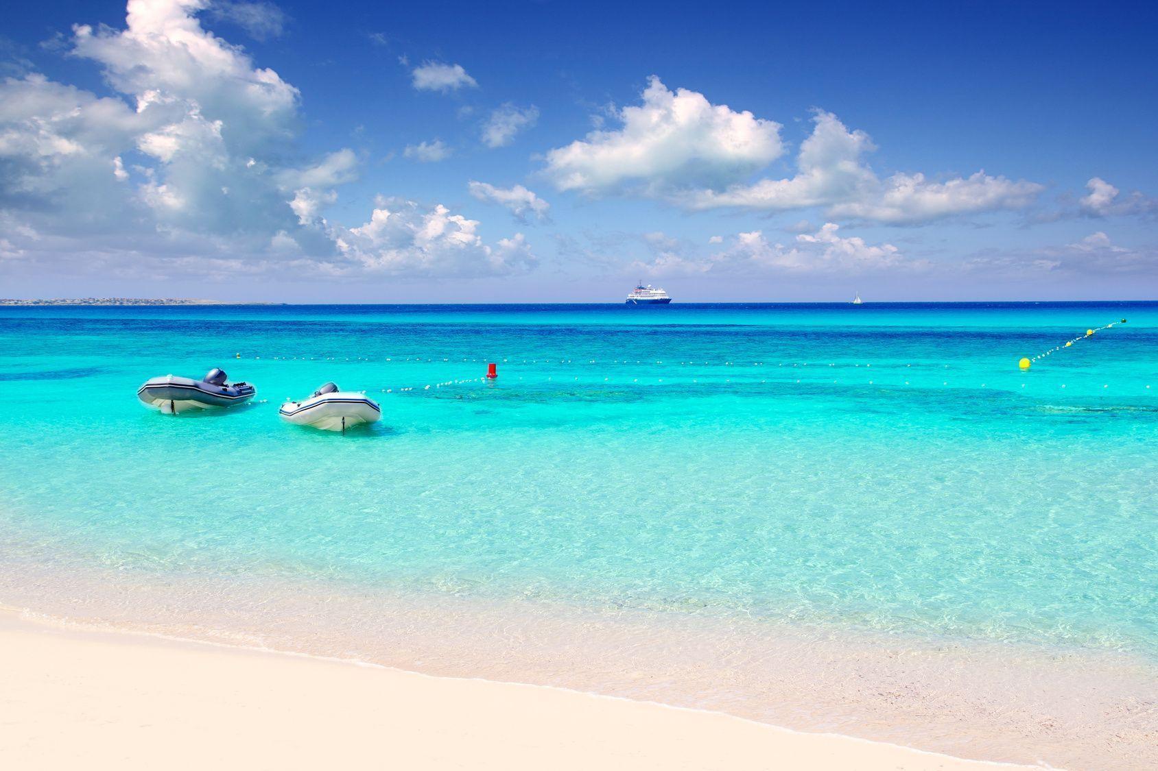 Spain Top Beaches: 1) Formentera 2) Ibiza 3) Menorca 4) Lobos