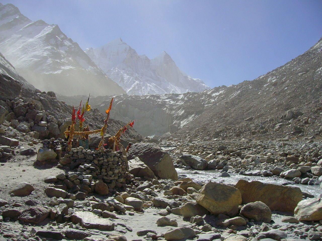 A small shrine at Gaumukh, Gangotri Glacier. Gaumukh Means