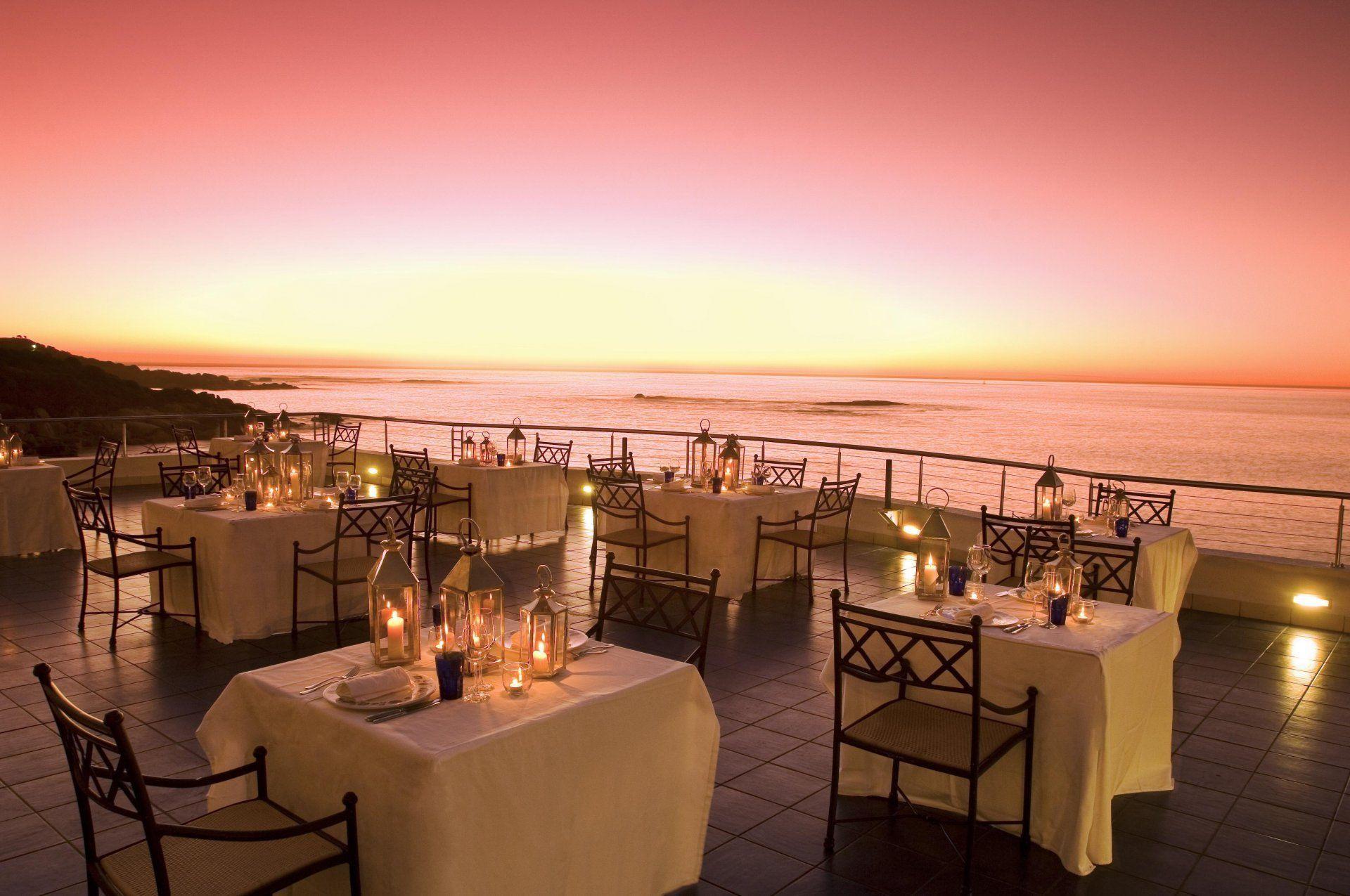 night ocean candles restaurant south africa HD wallpaper