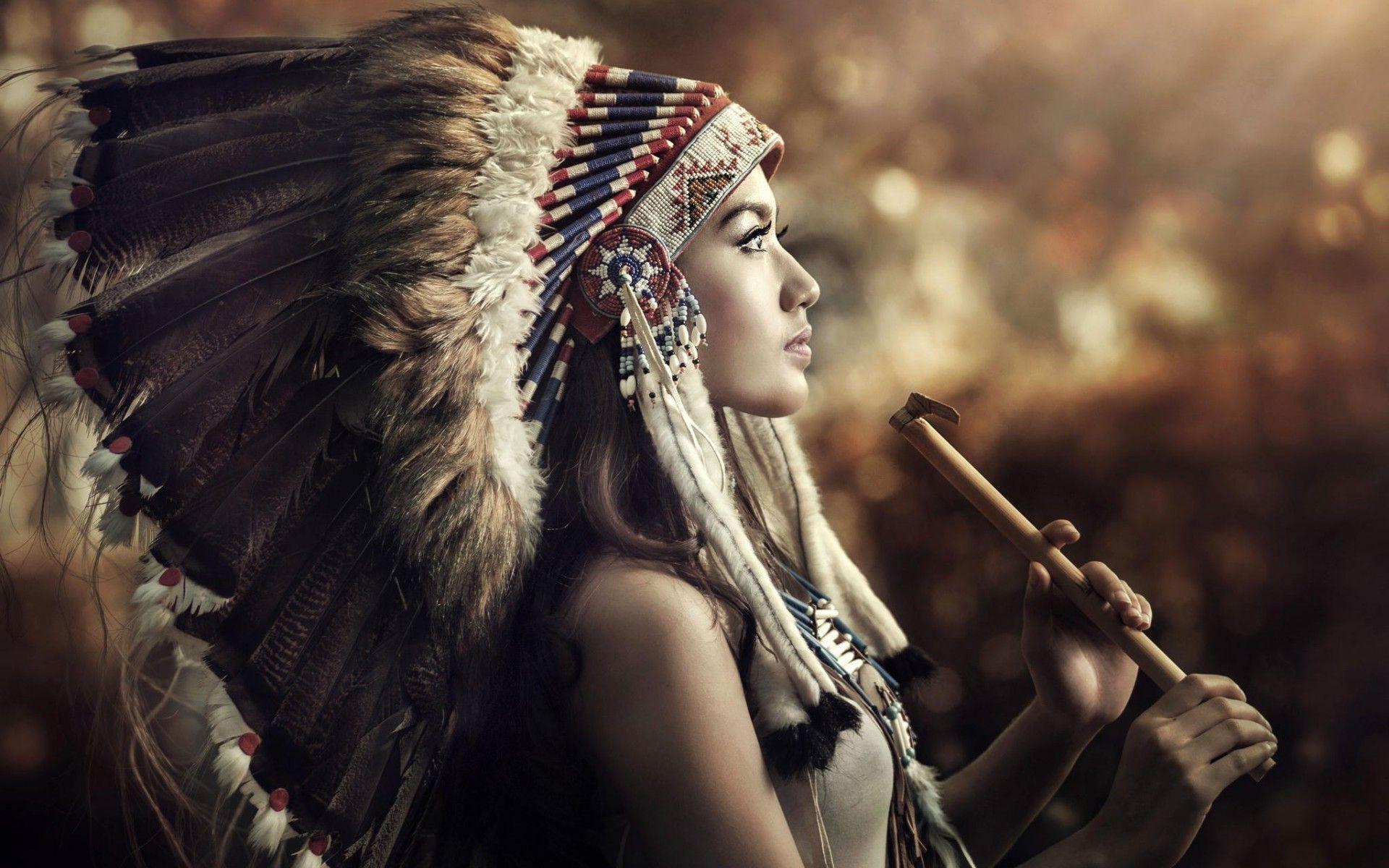 Native American Headdress Girls