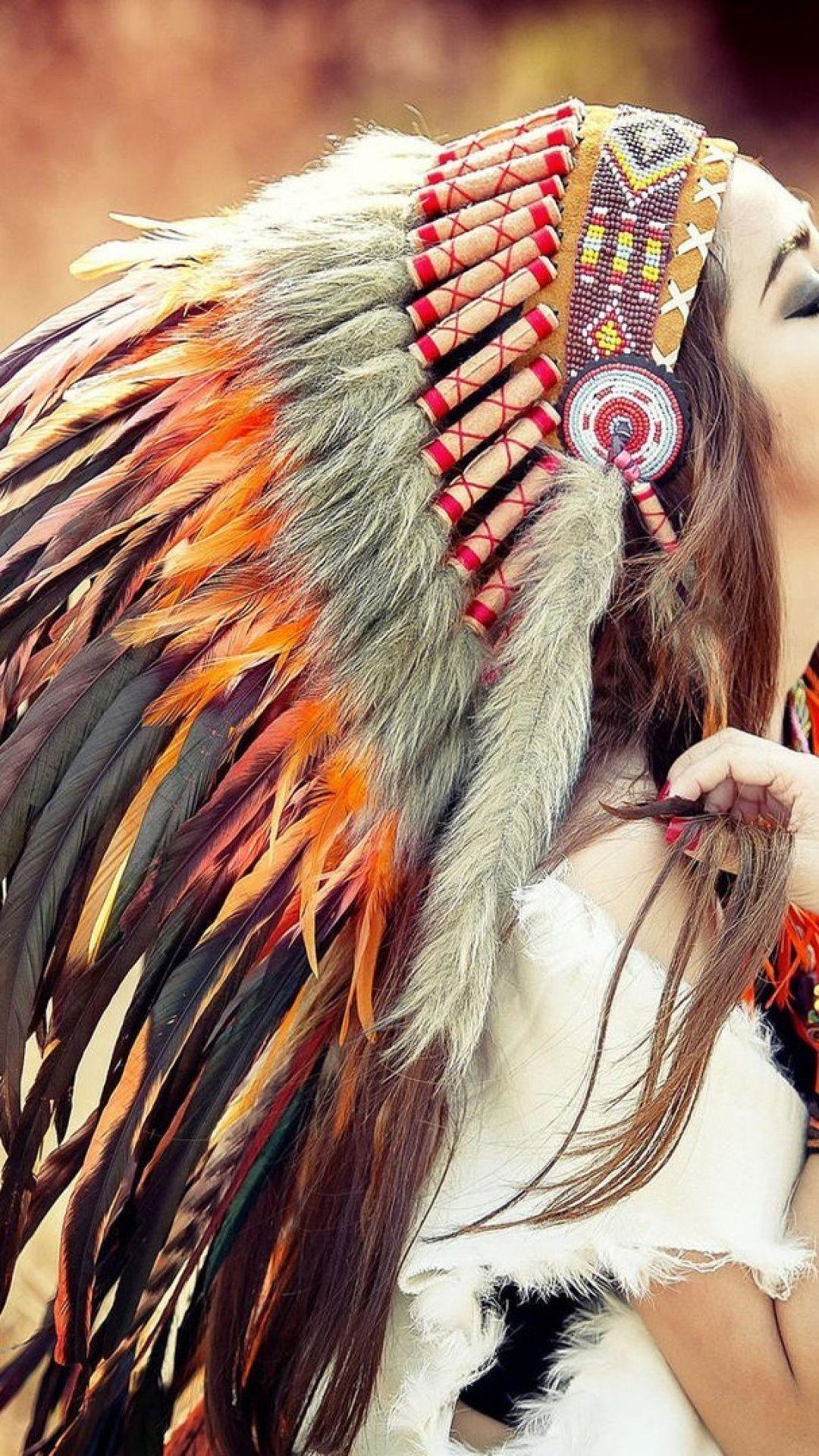 Native American Headdress Girls Wallpapers Wallpaper Cave