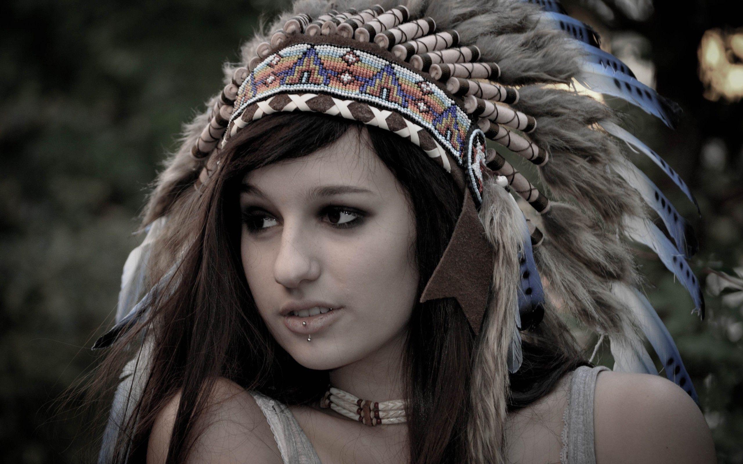 piercing, Headdress, Native Americans Wallpaper HD / Desktop